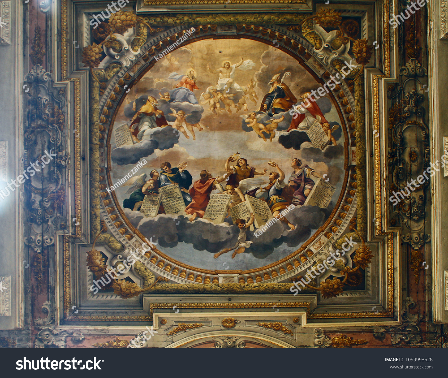 Modena Italy 02152011 Fragment Baroque Illusionistic Stock Photo