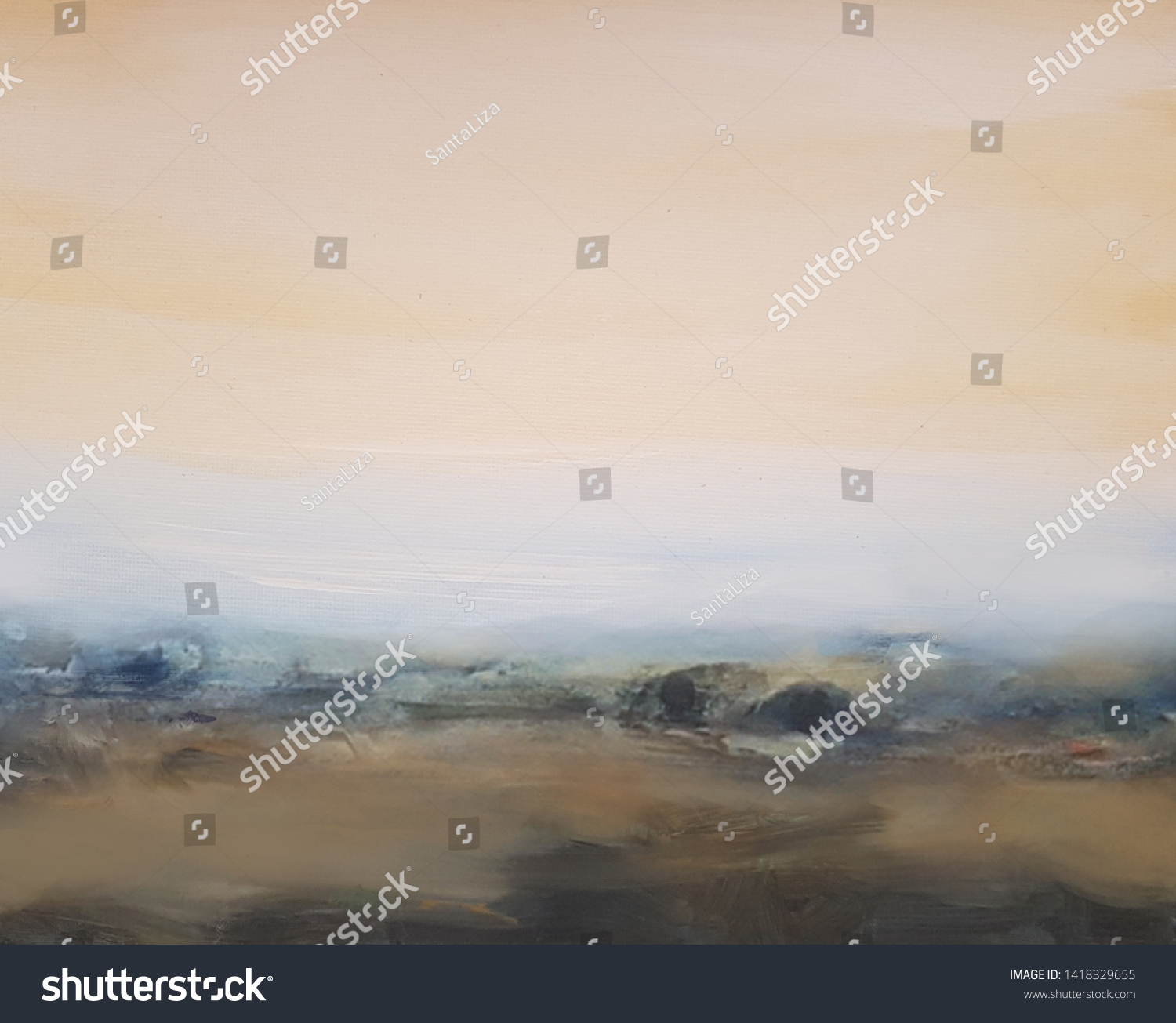 Modern Abstract Art Painting Nature Landscape Stock Illustration ...