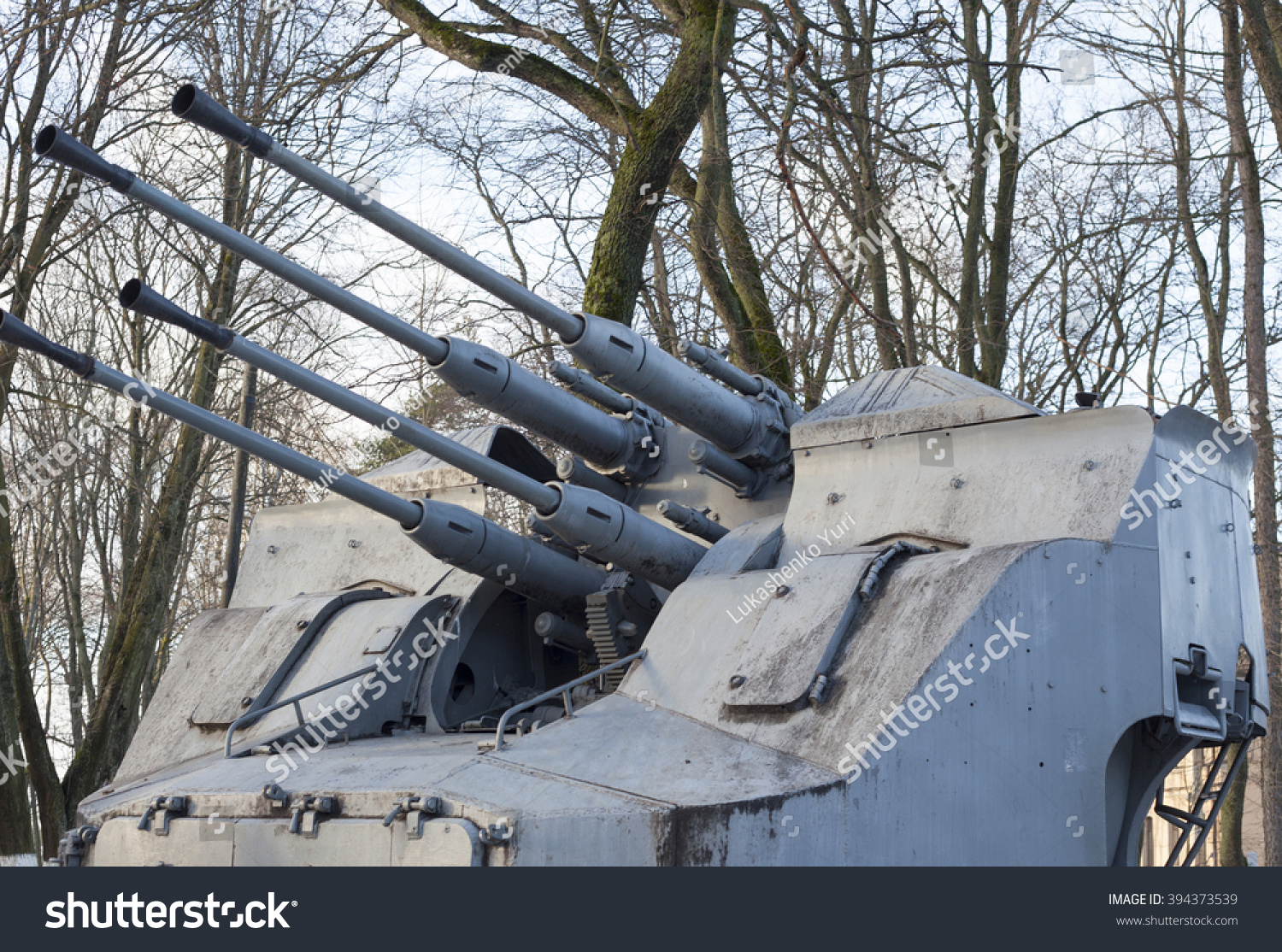 Modern Artillery Gun On Background Trees Stock Photo Edit Now