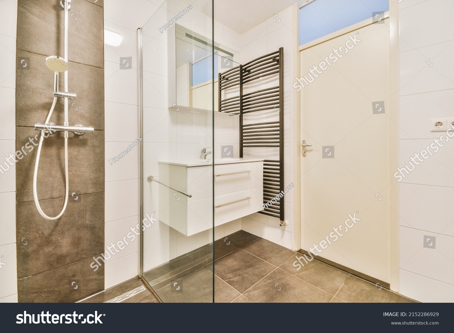 Modern Bathroom Interior Dryer Door Stock Photo 2152286929 | Shutterstock