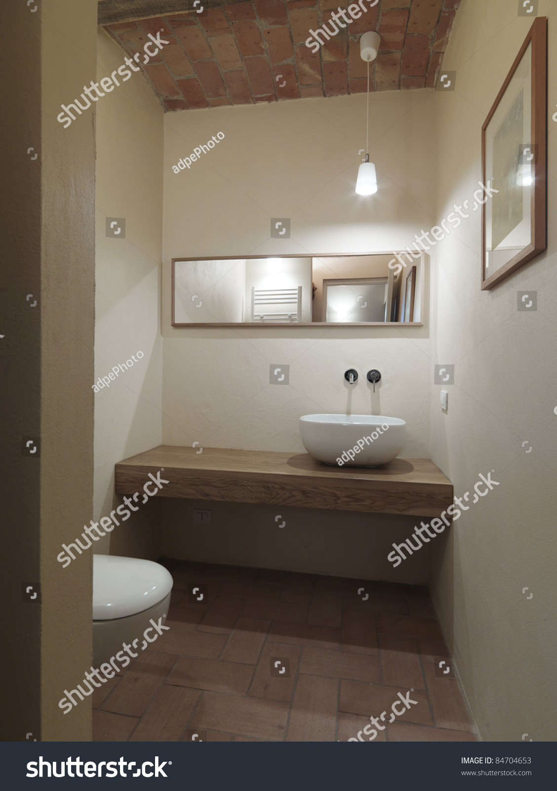 Modern Bathroom Terracotta Ceiling Stock Photo Edit Now