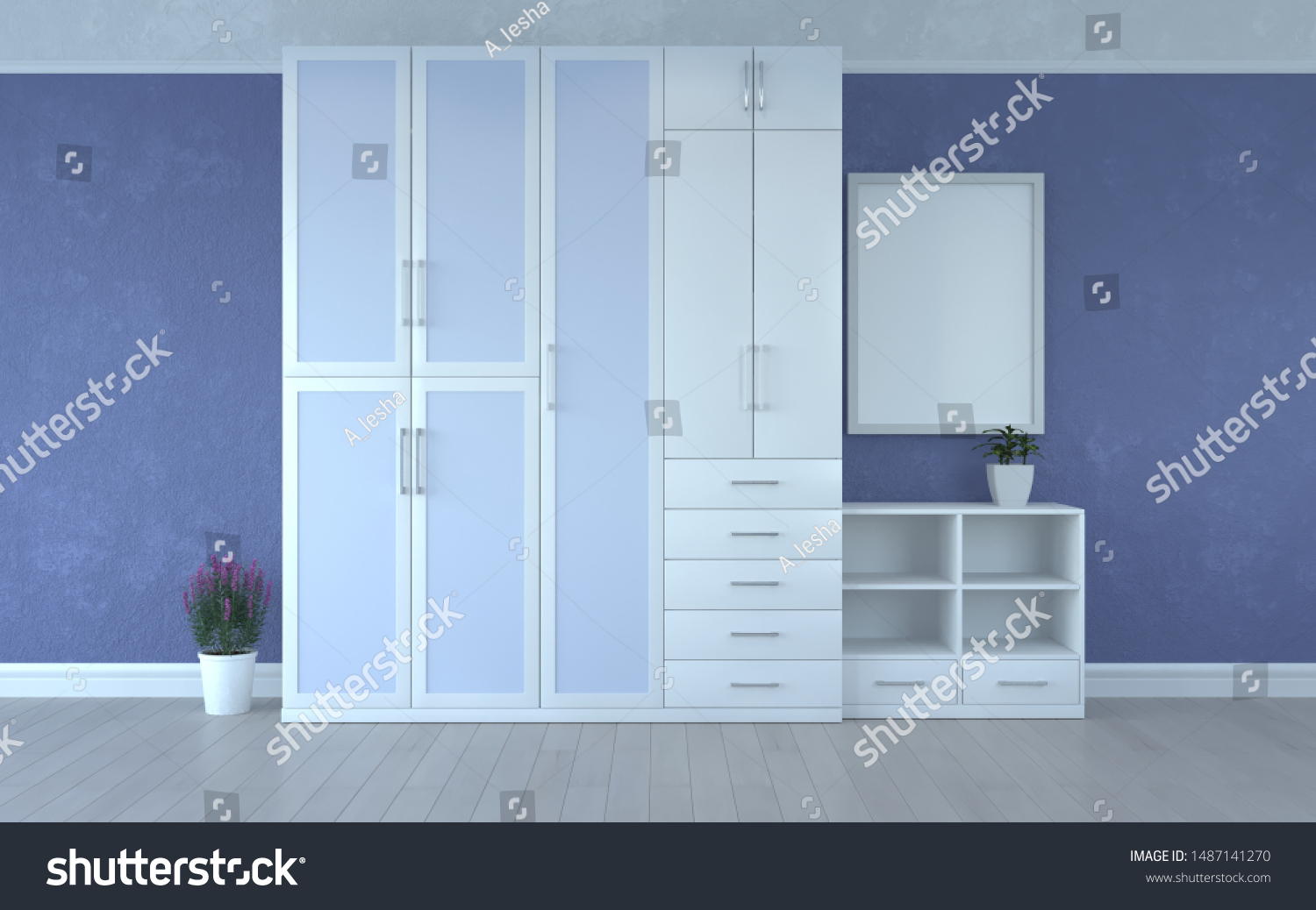 Modern Bedroom Boy Large Wardrobe Cupboard Stock Photo Edit