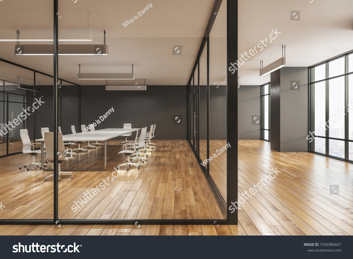 Modern Boarding Room Interior City View Stock Illustration 1550386667