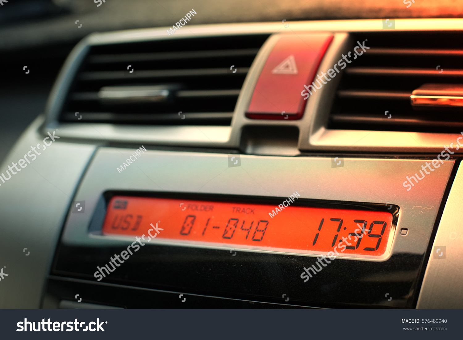 Modern Car Interior Electronics Controller Stock Photo 576489940