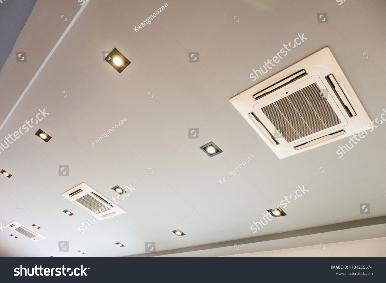 Modern Ceiling Mounted Cassette Type Air Stock Photo Edit