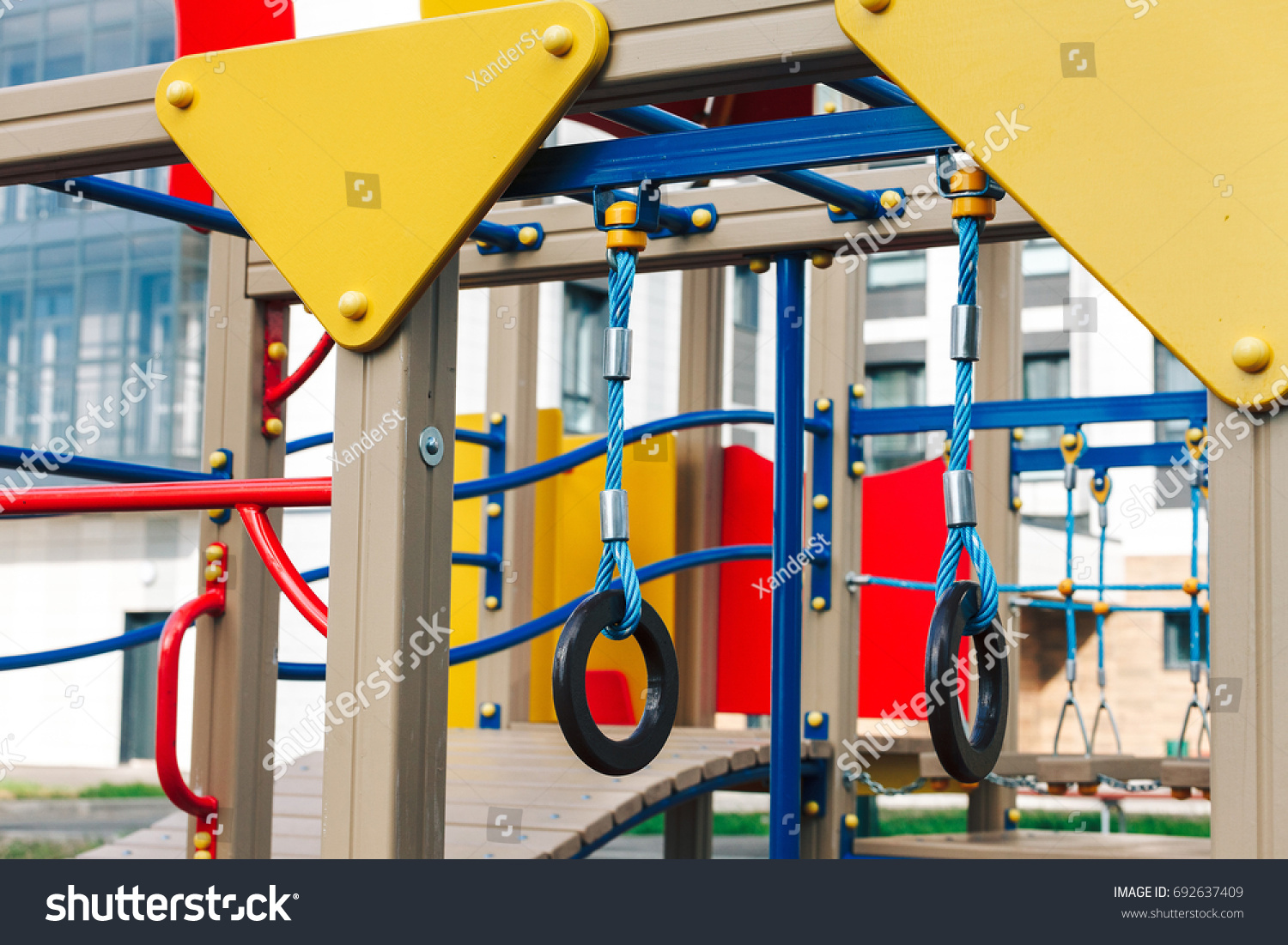 Modern Children Playground Park Made Different Stock Photo 692637409