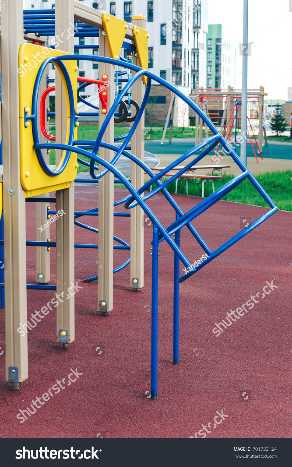 Modern Children Playground Park Made Different Stock Photo 701733124