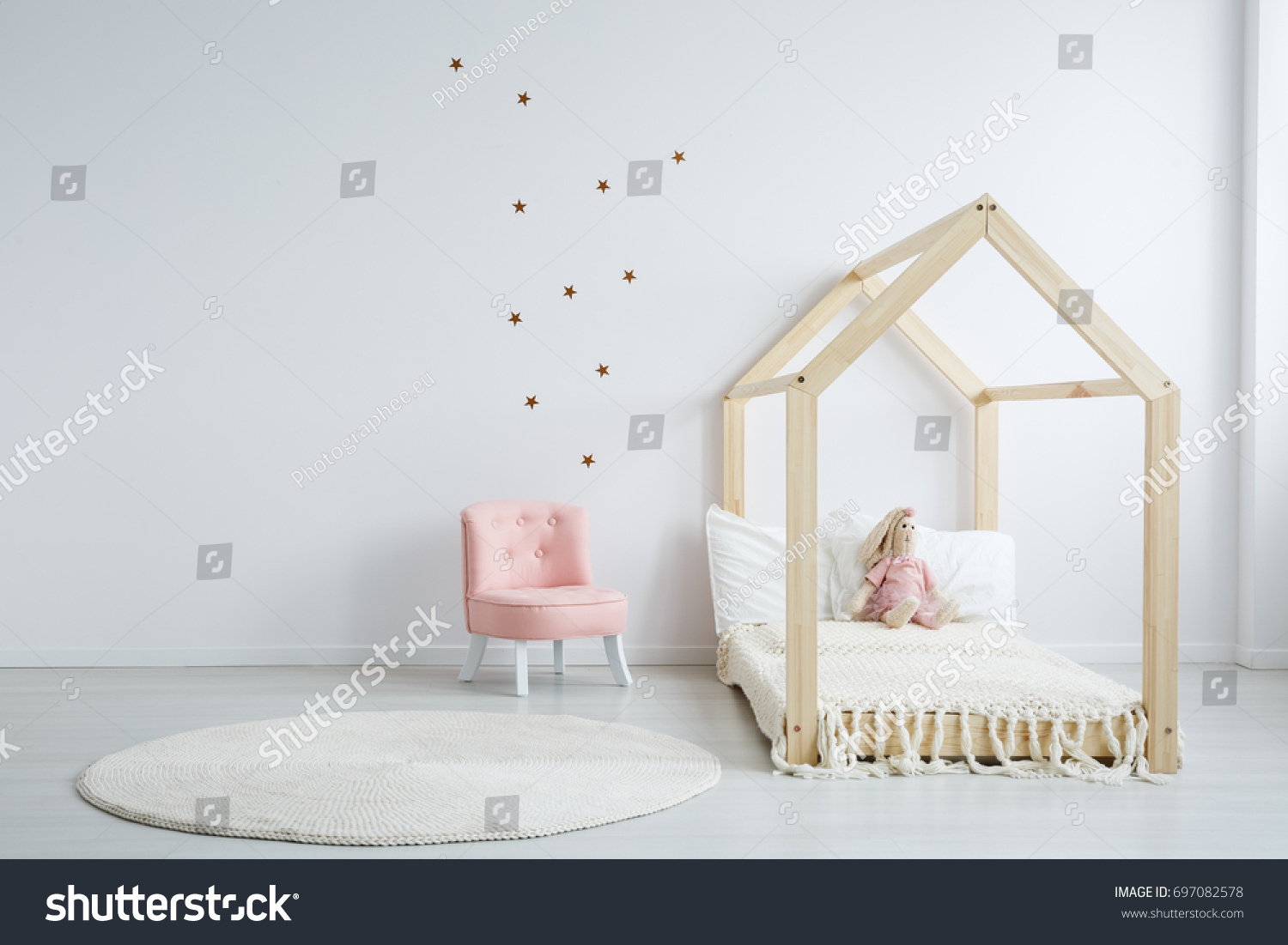 Modern Childrens Furniture Spacious Bedroom Star Stock Photo Edit