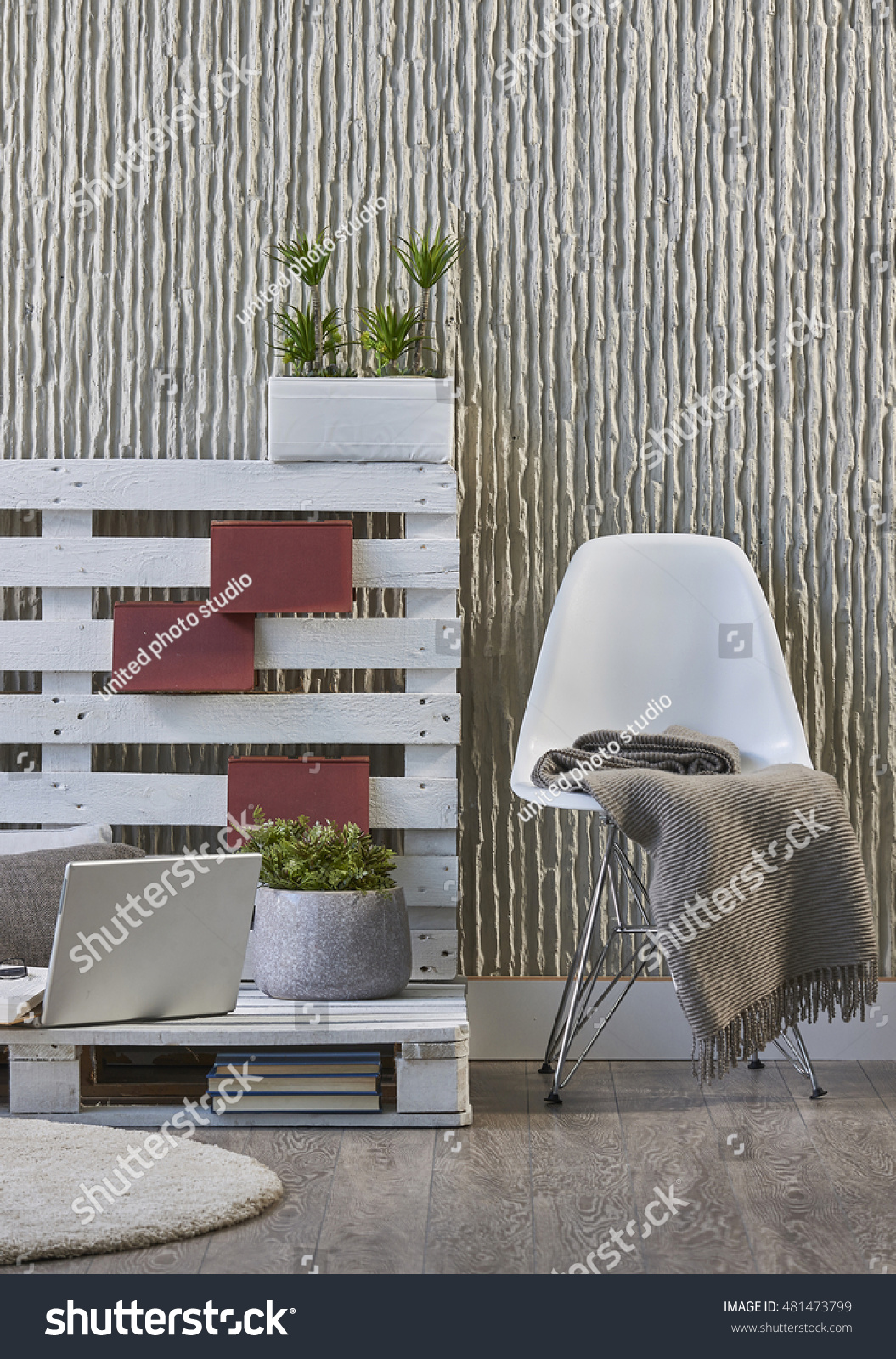 Modern Concrete Wall Carpeting Elegant Decor Stock Photo Edit Now