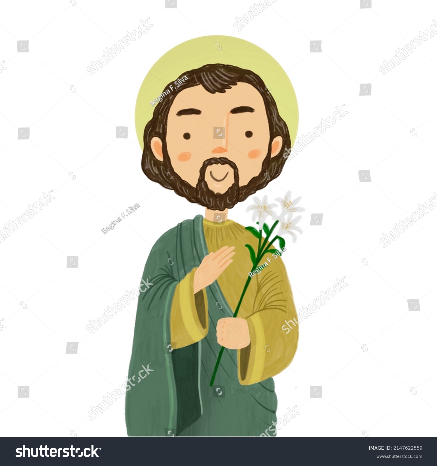 Modern Cute Illustration St Joseph Stock Illustration 2147622559 ...