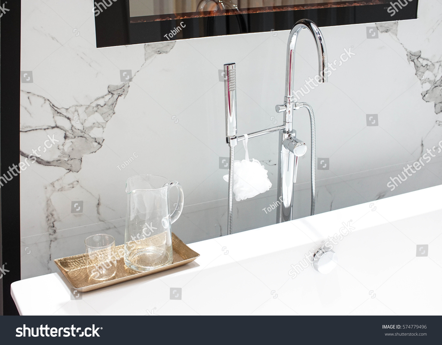 Modern Decor Bathtub Faucet Urban Condo Stock Photo Edit Now 574779496