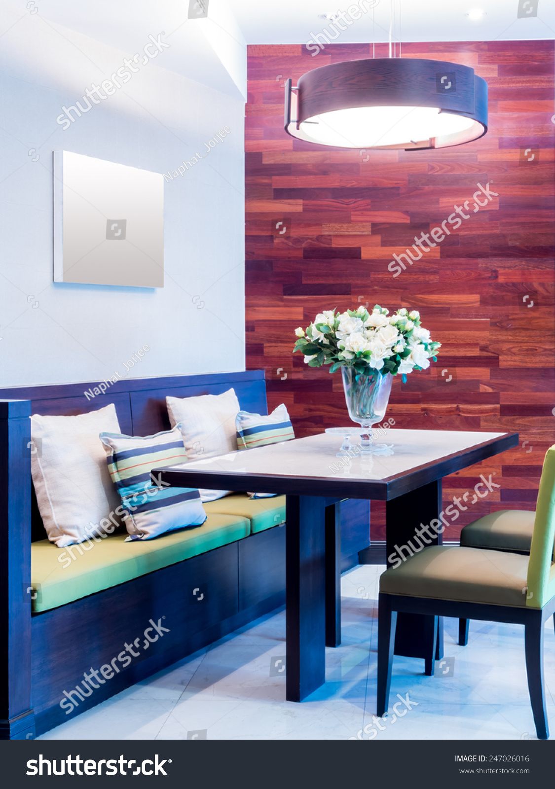 Modern Dining Table Interior Design Artificial Stock Photo