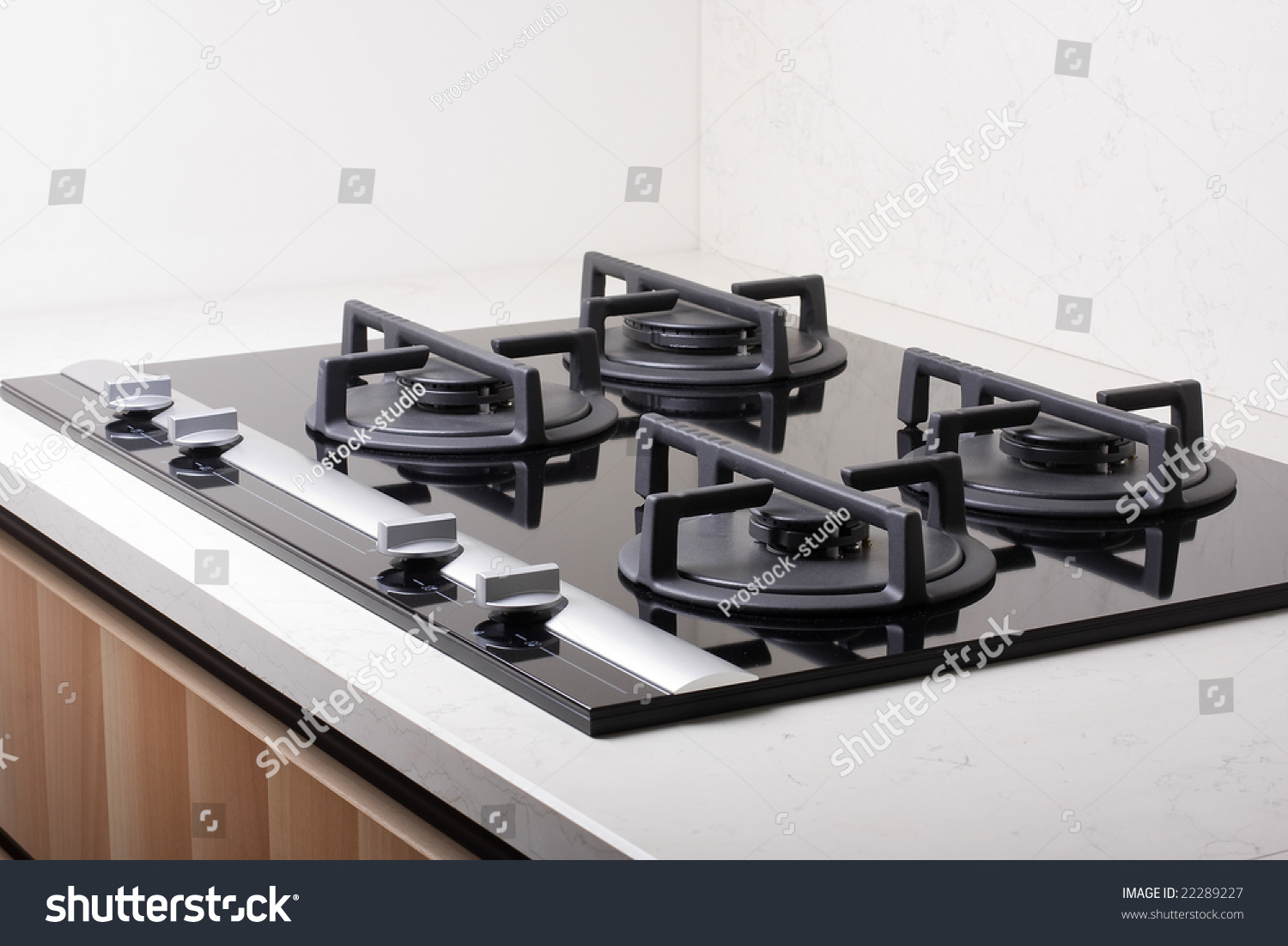 stock photo modern gas stove in luxurious kitchen 22289227