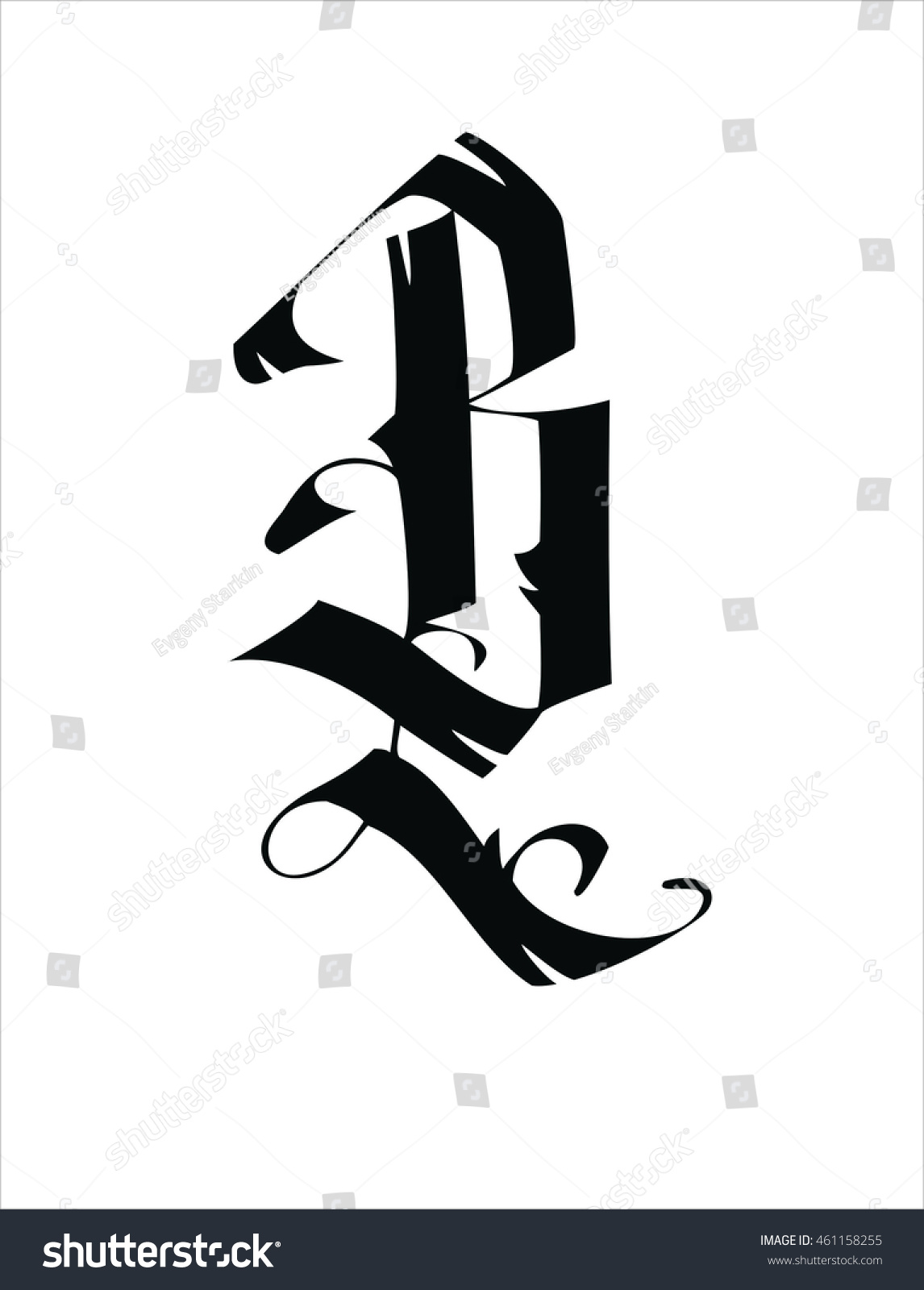 gothic d calligraphy