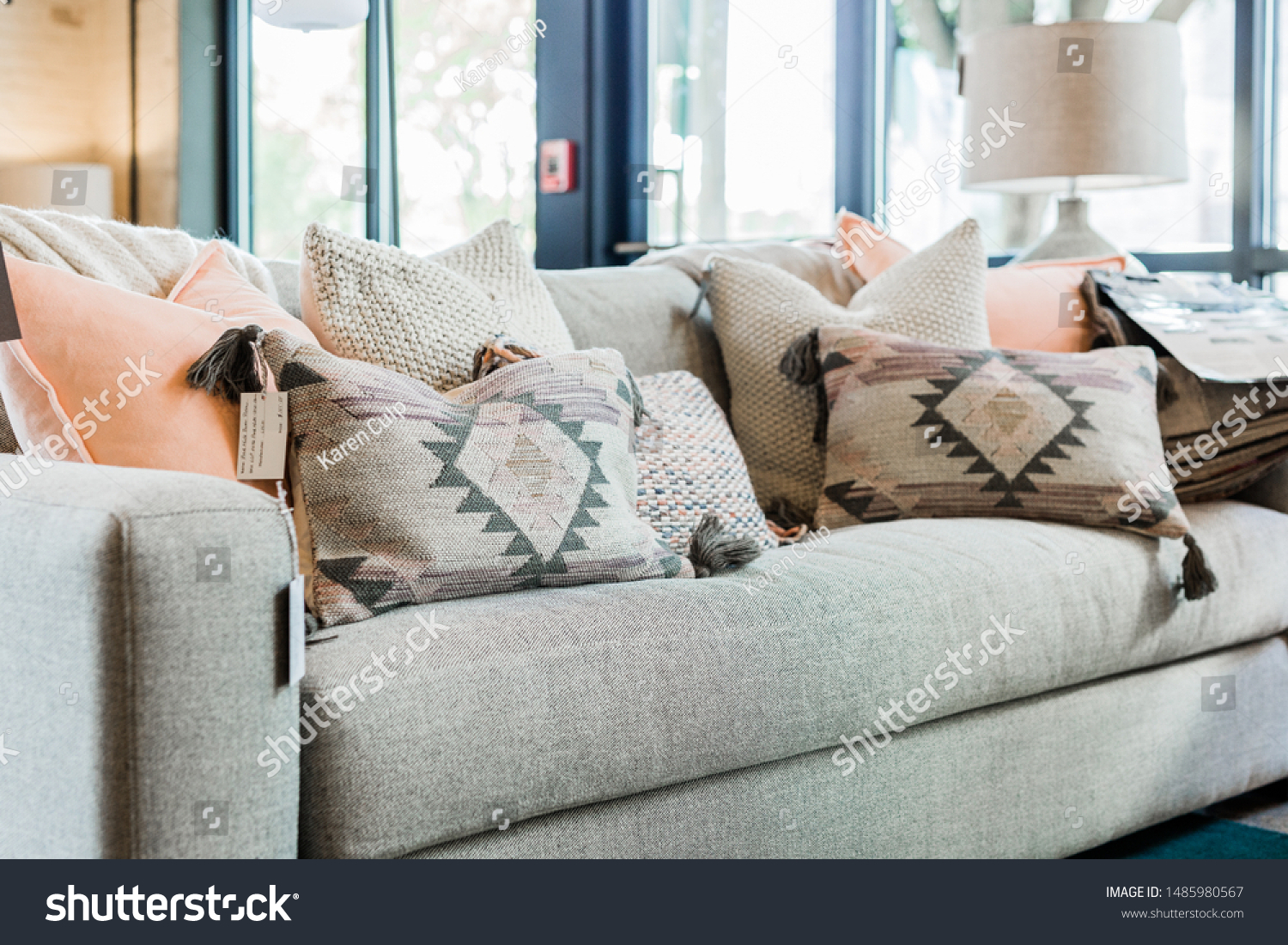 gray couch pillows