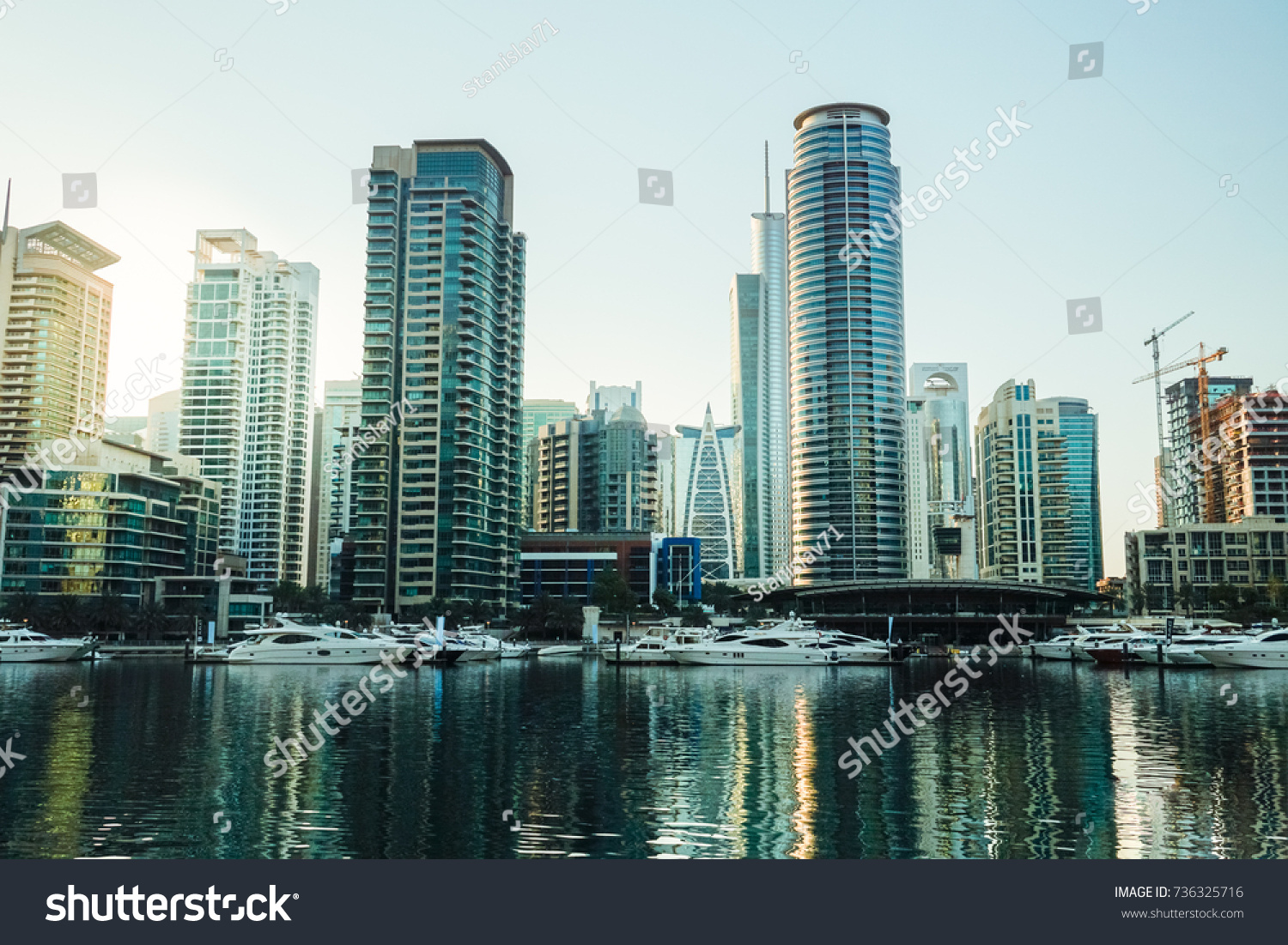 Modern Highrise Buildings Background Architecture Dubai Stock
