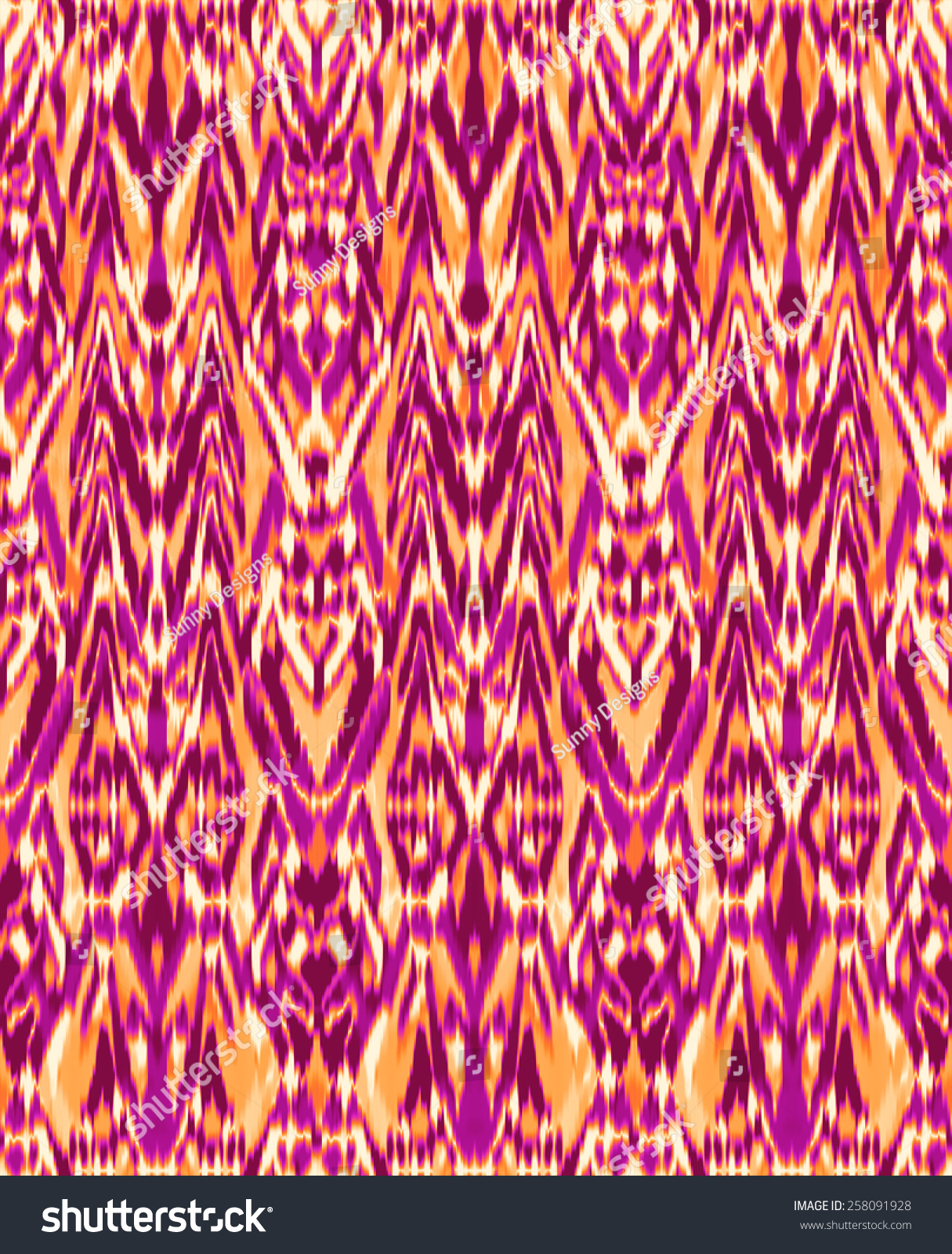 Modern Ikat Pattern ~ Seamless Background Stock Photo 258091928 ...