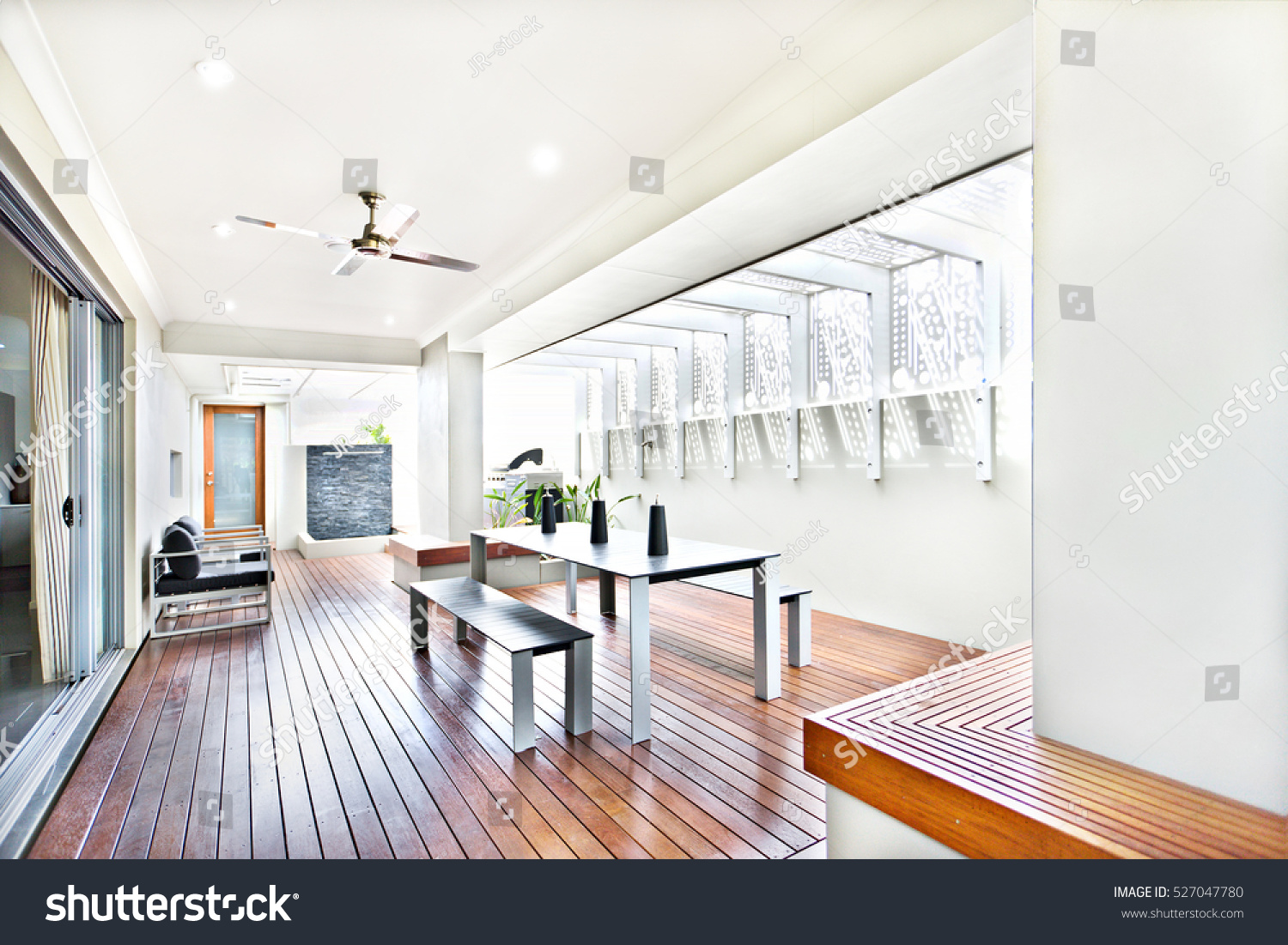 Modern Indoor Patio Area Benches Entrance Stock Photo Edit Now