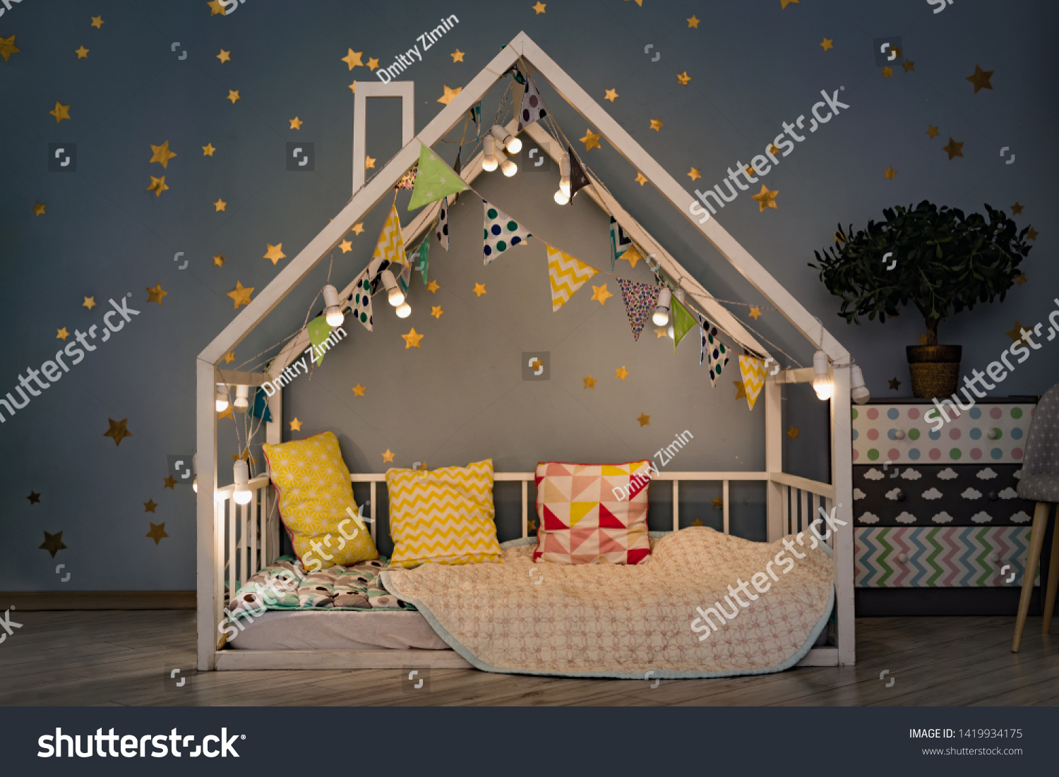 Modern Kids Bedroom Evening White House Stock Photo Edit Now 1419934175
