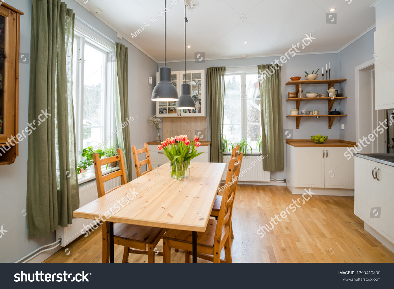 Stock Photo Modern Kitchen In Sweden 1299419800 