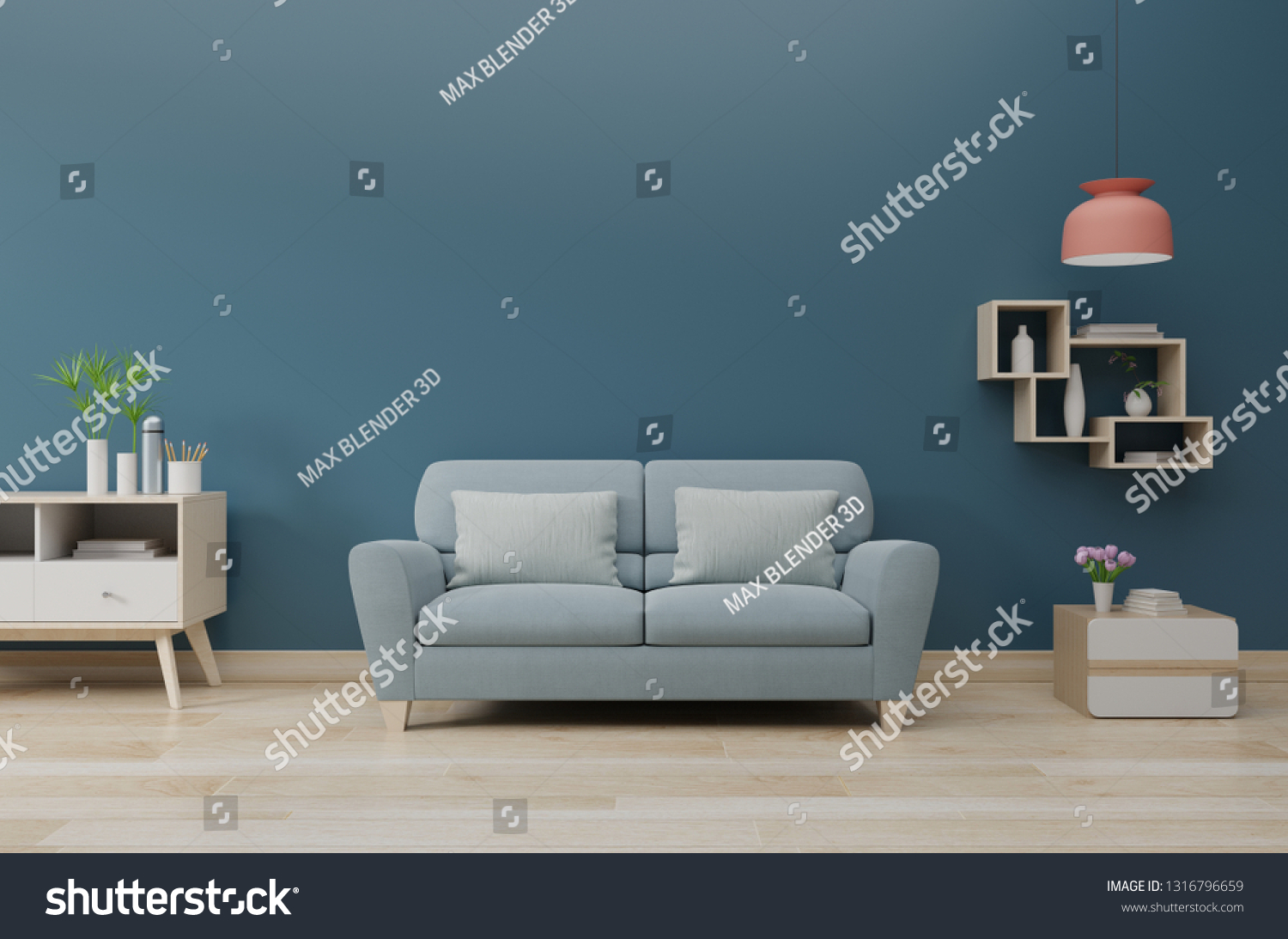 Modern Living Room Interior Sofa Green Stock Illustration 1316796659 ...