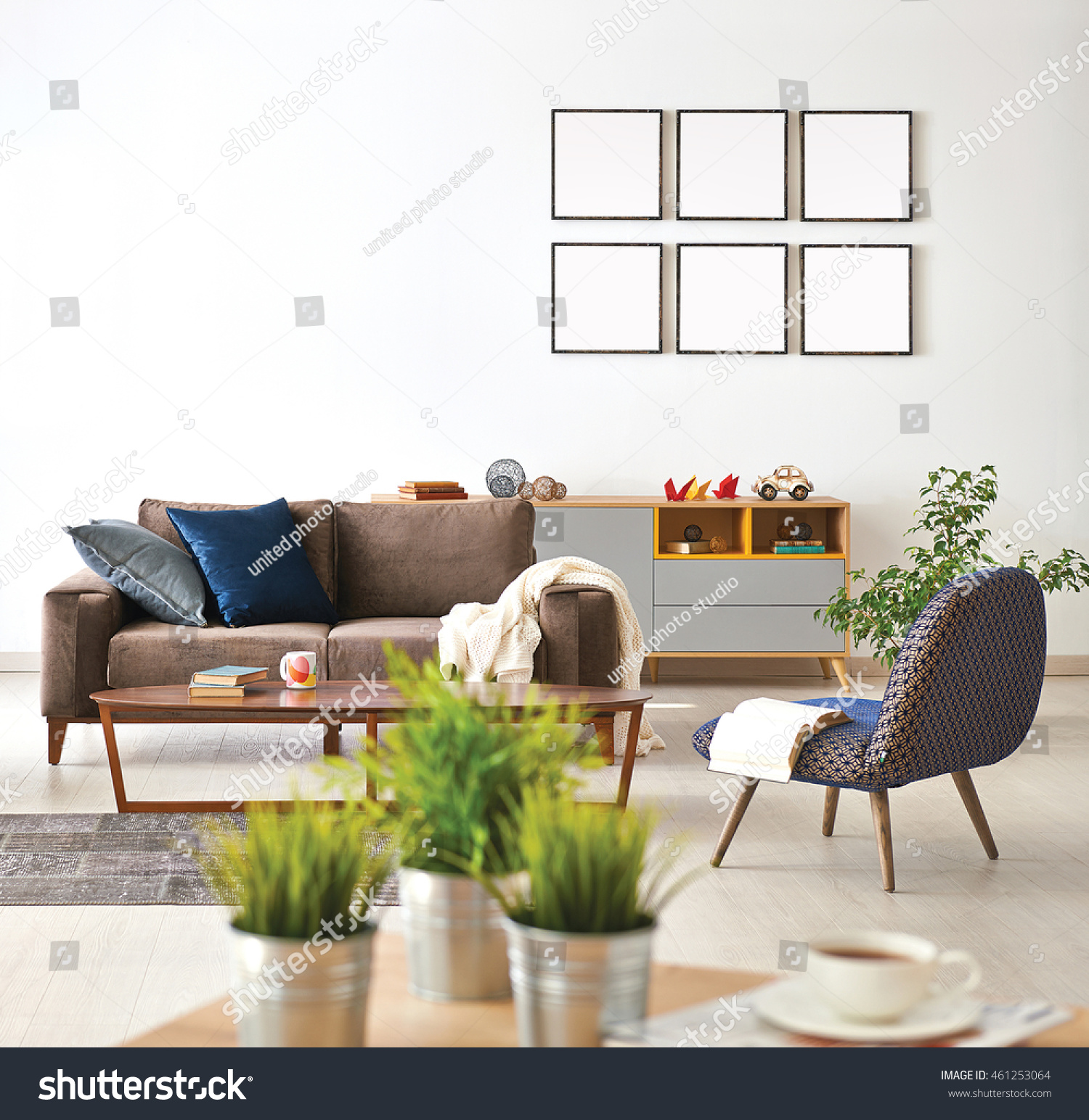 Modern Living Room Sofa Armchair Vase Stock Photo 461253064 - Shutterstock