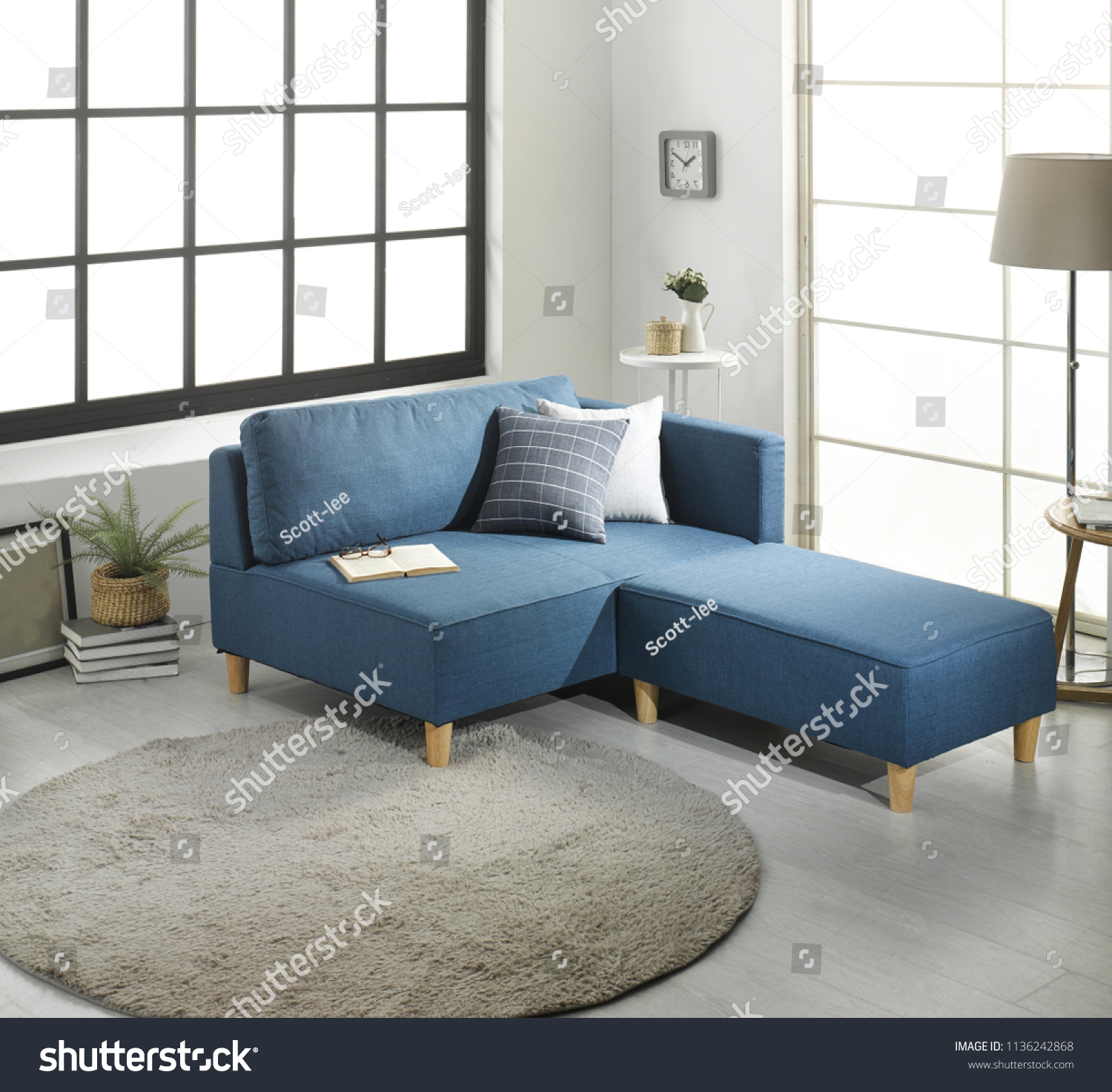 Modern Living Room Sofa Furniture Japanese Stock Image