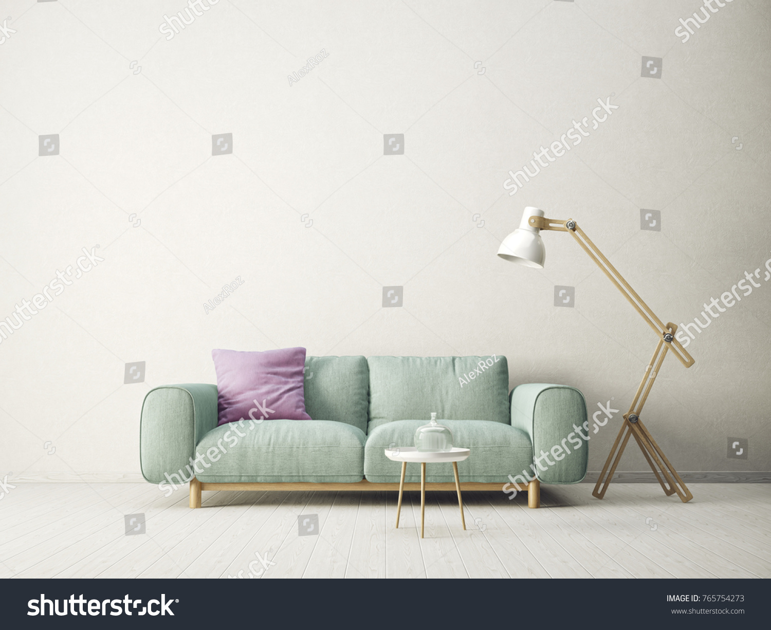 Modern Living Room Sofa Lamp Scandinavian Stock Illustration 20