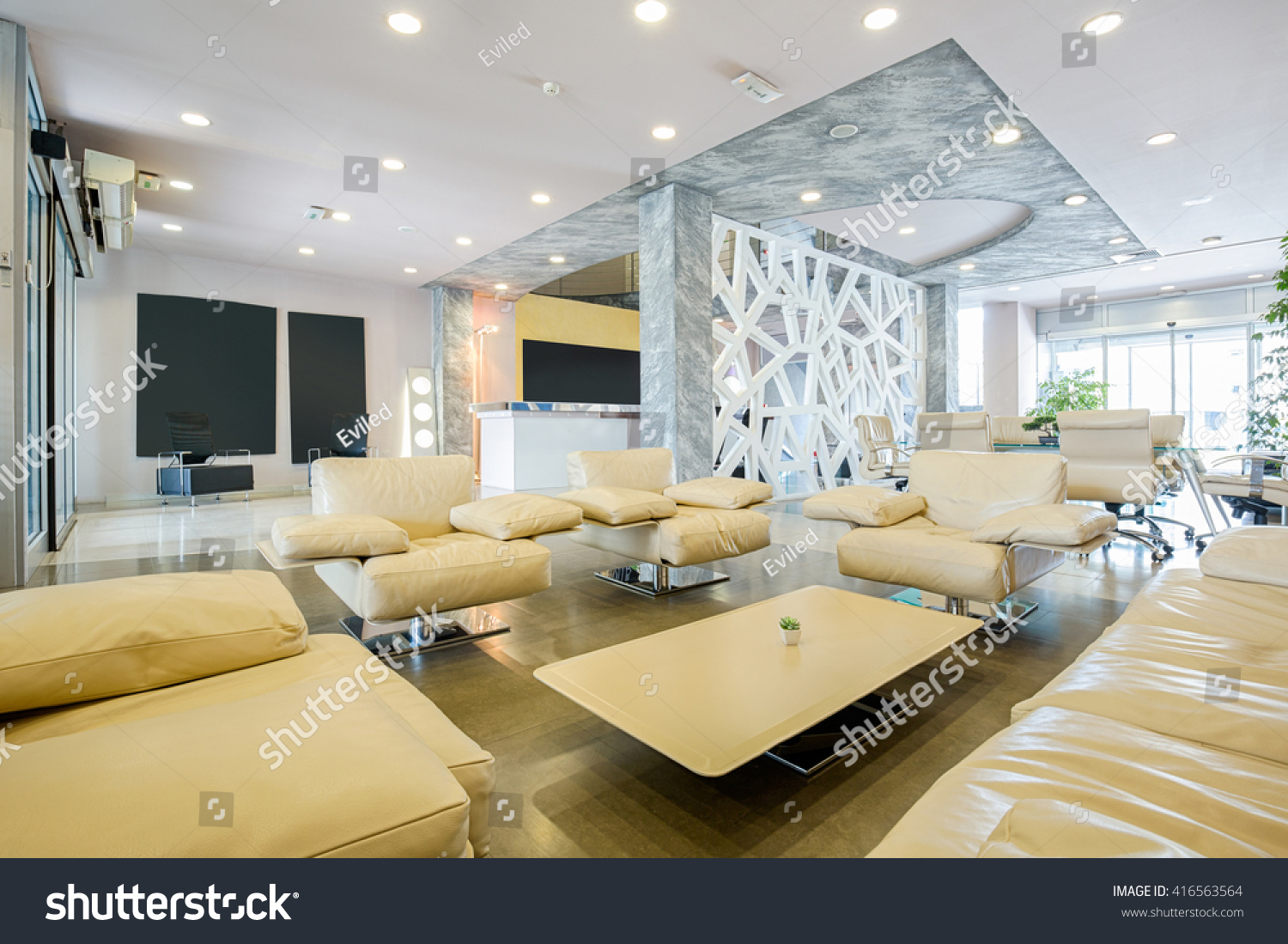 Modern Luxury Hotel Lobby Interior Stockfoto Jetzt