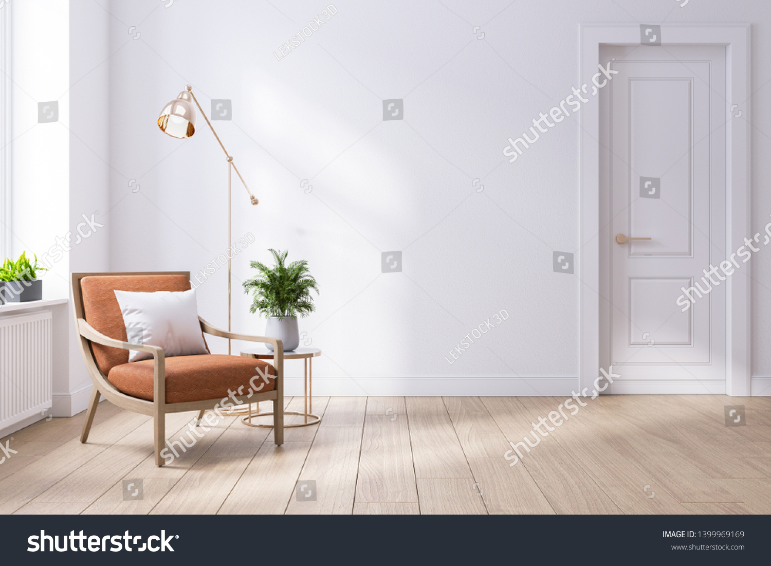 Modern Mid Century Minimalist Interior Living Stock Illustration