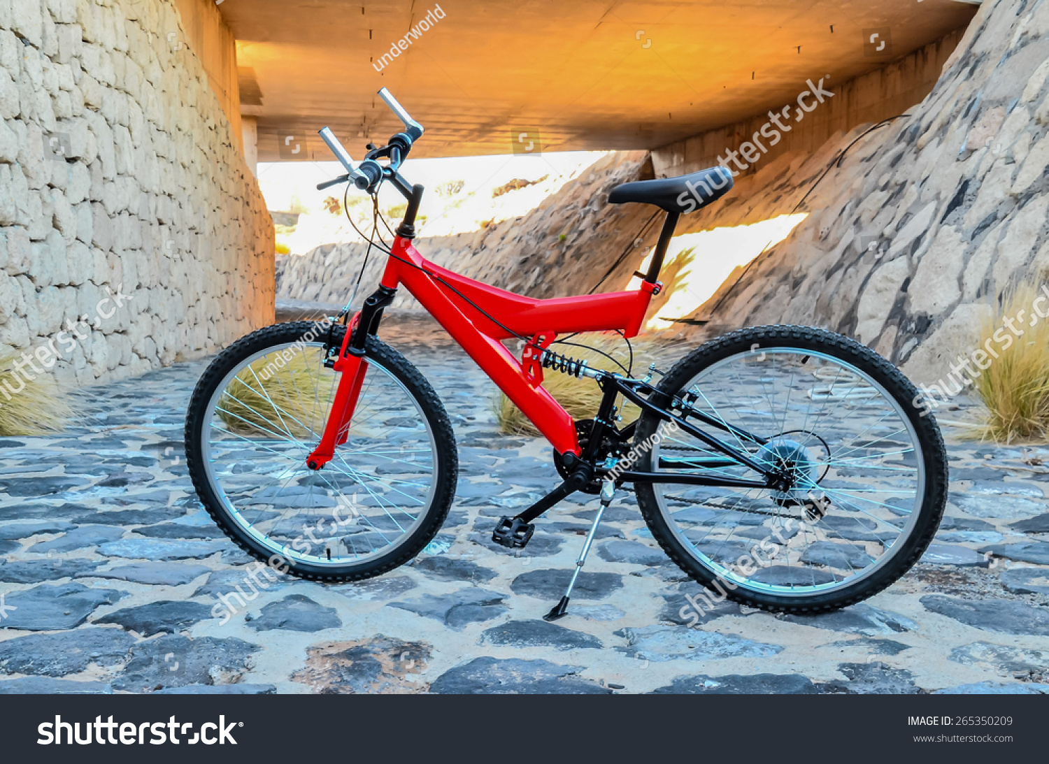 red full suspension bike