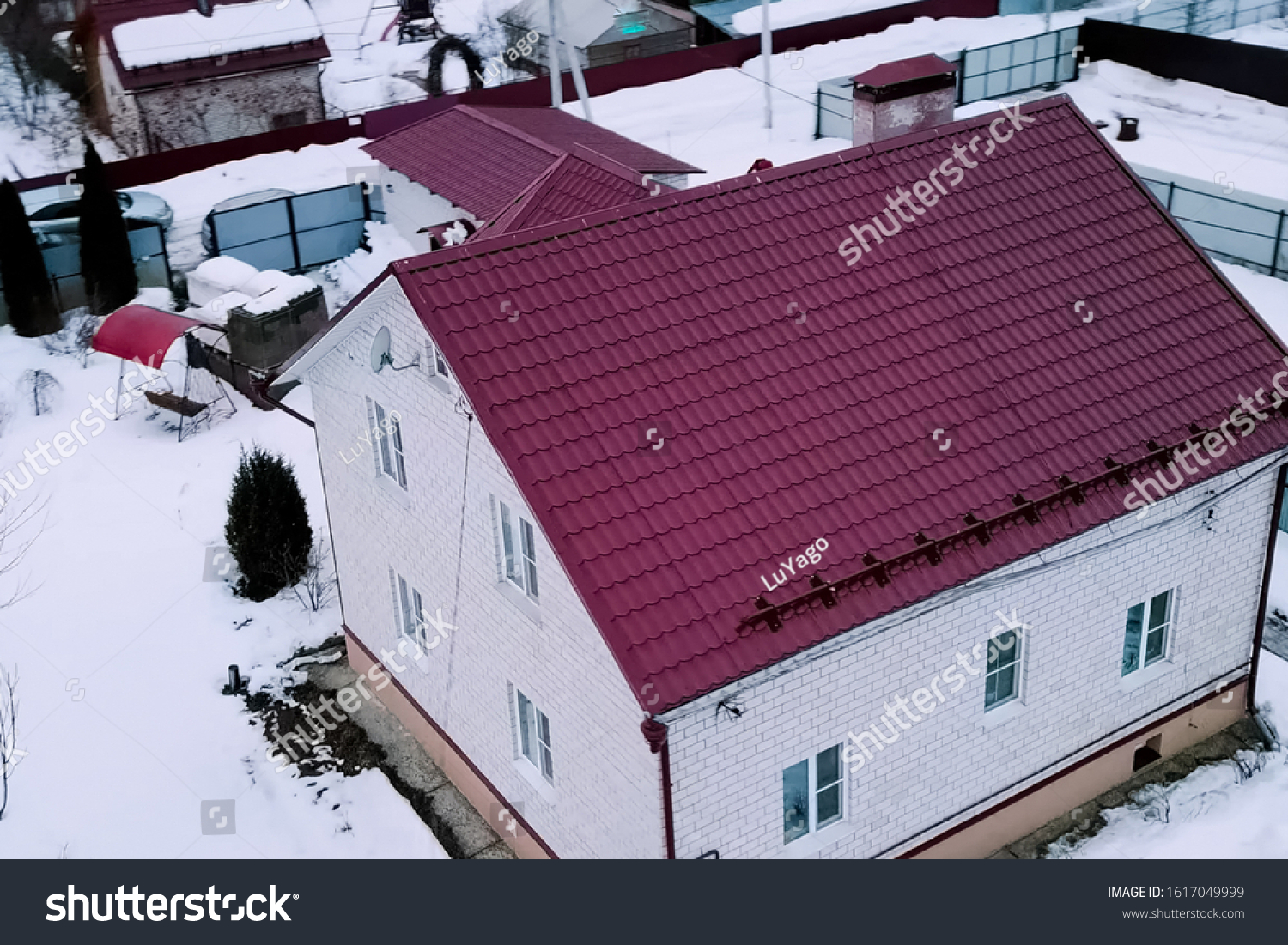 Modern Roof Made Metal Corrugated Metal Stock Photo 1617049999 ...