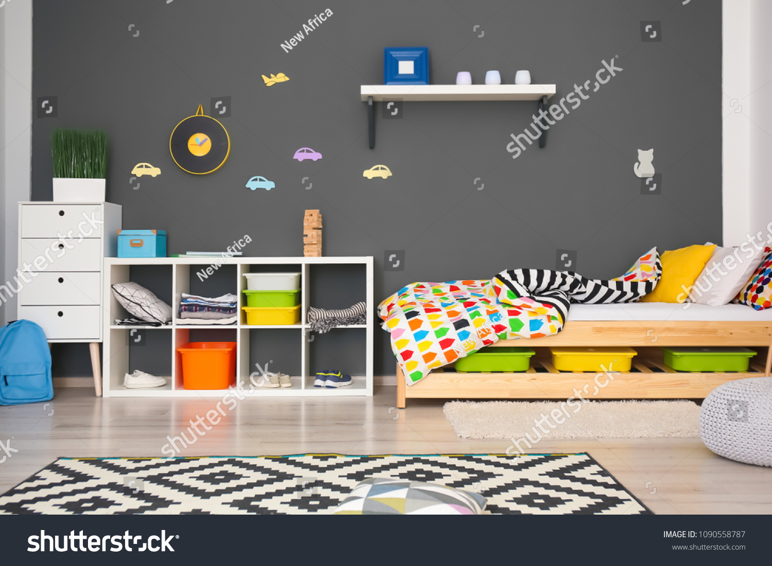 Modern Room Interior Comfortable Bed Child Stock Photo (Edit Now ...