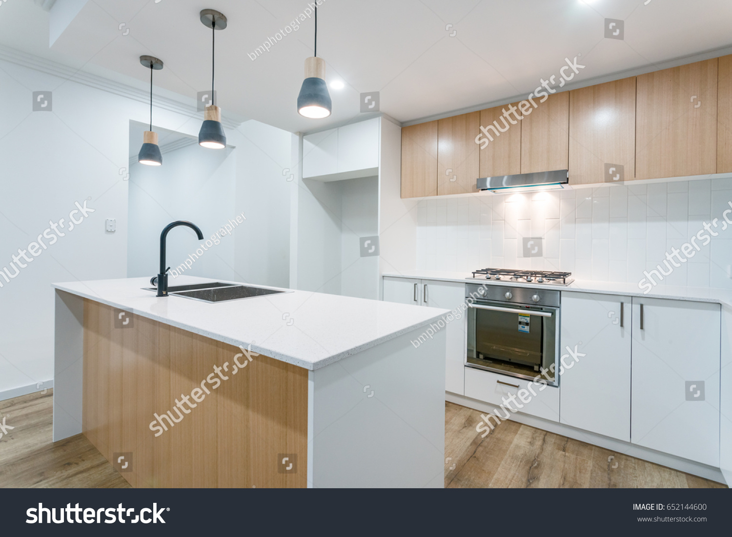 Modern Scandinavian Kitchen Interior Design Stone Stock Photo Edit Now 652144600