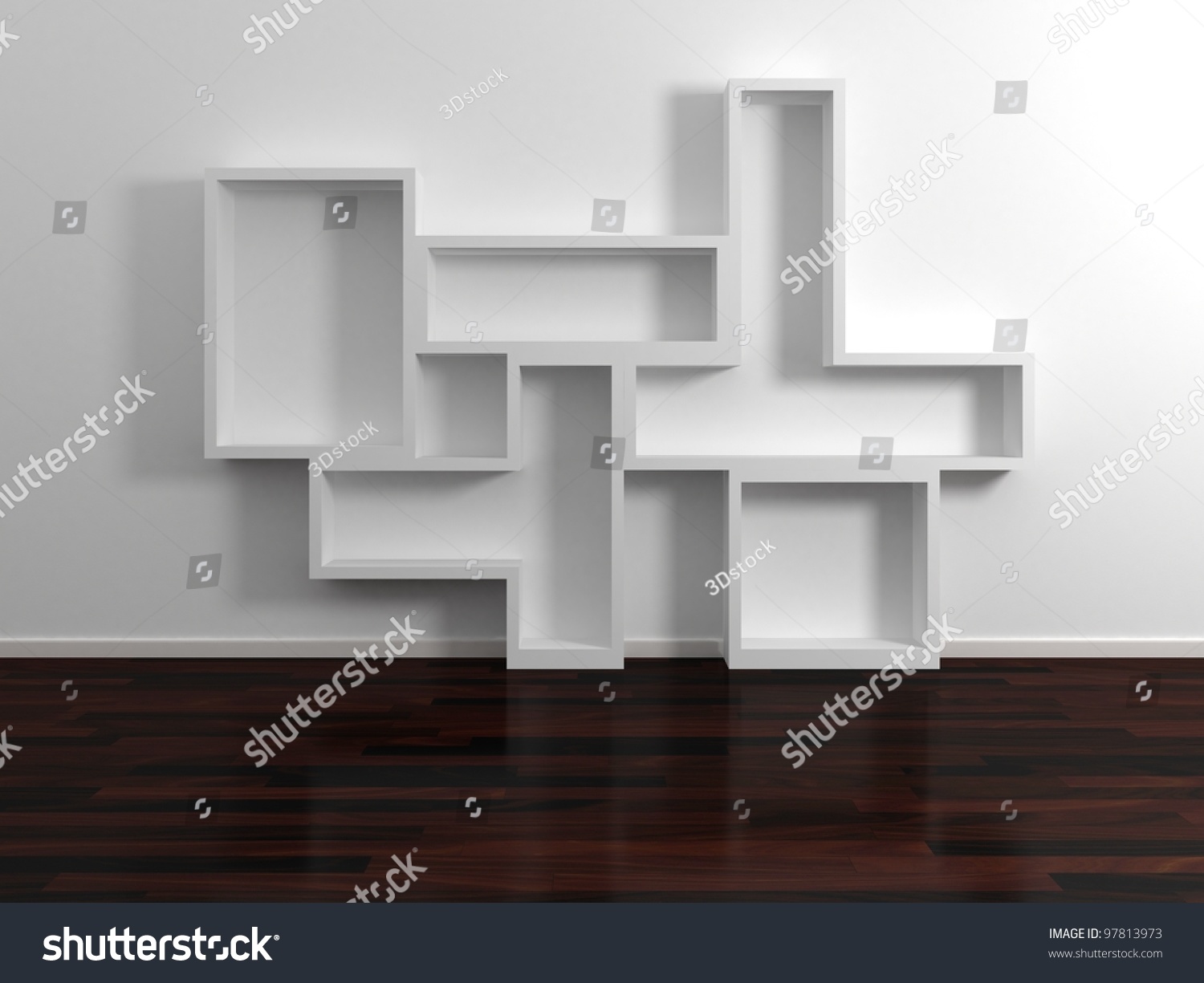 Modern Shelves.3d Rendered. Stock Photo 97813973 : Shutterstock