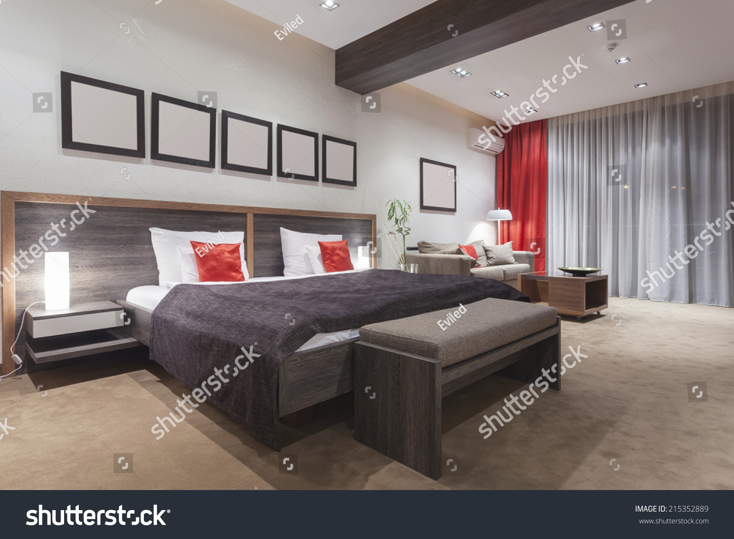 Modern Spacious Bedroom Interior Stock Photo Edit Now