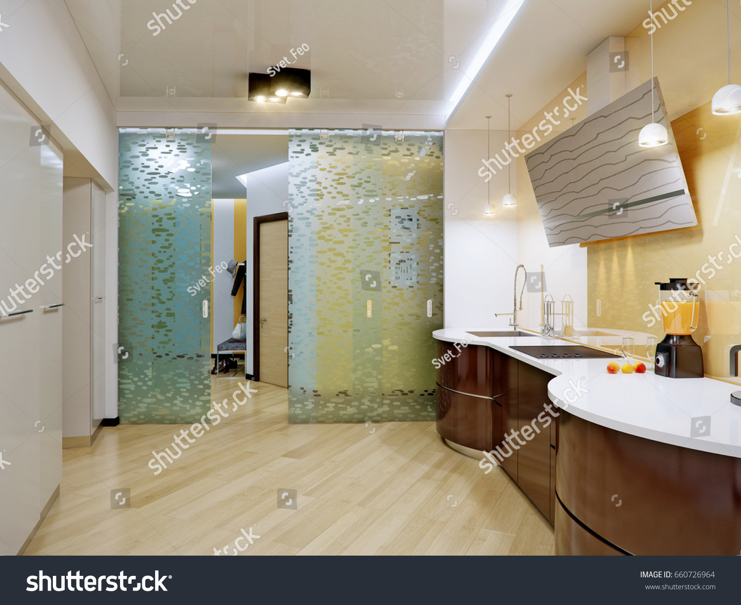 Modern Urban Contemporary High Tech Kitchen Stock Illustration Modern Urban Contemporary High Tech Kitchen Stock Illustration