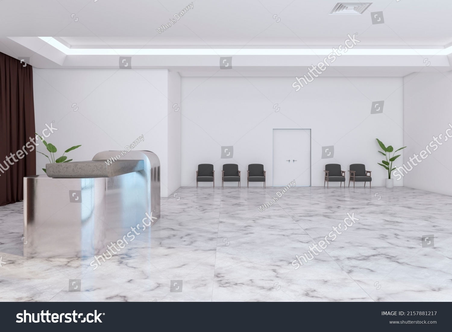 Modern White Marble Office Lobby Interior Stock Illustration 2157881217 ...