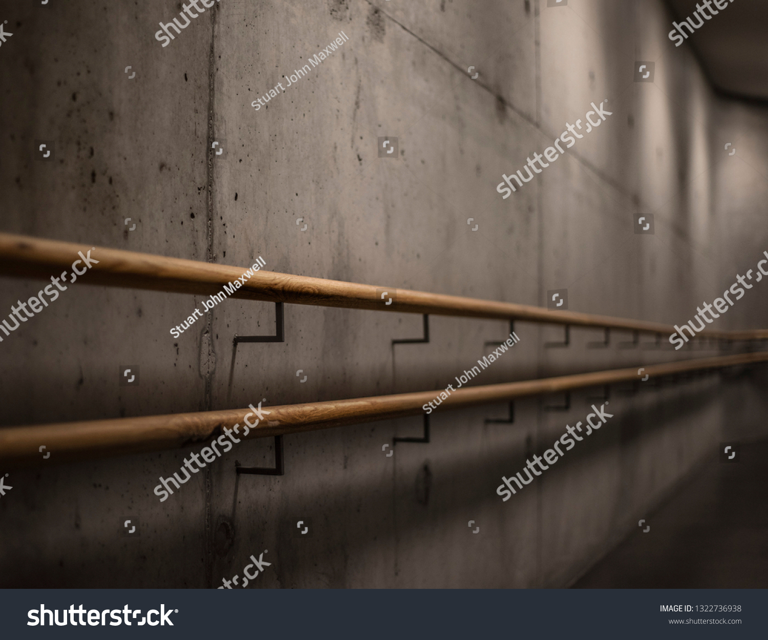 Modern Wooden Handrail Stock Photo 1322736938 Shutterstock
