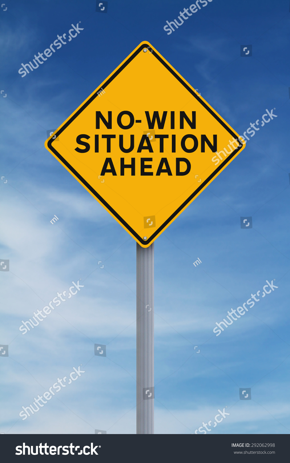 Modified Road Sign Indicating No Win Stock Illustration