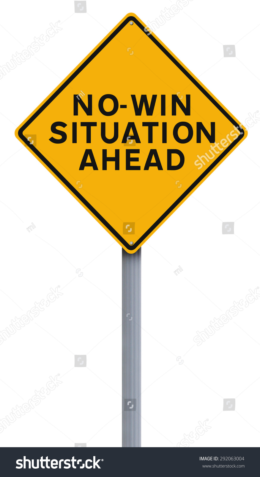 Modified Road Sign Indicating No Win Stock Illustration