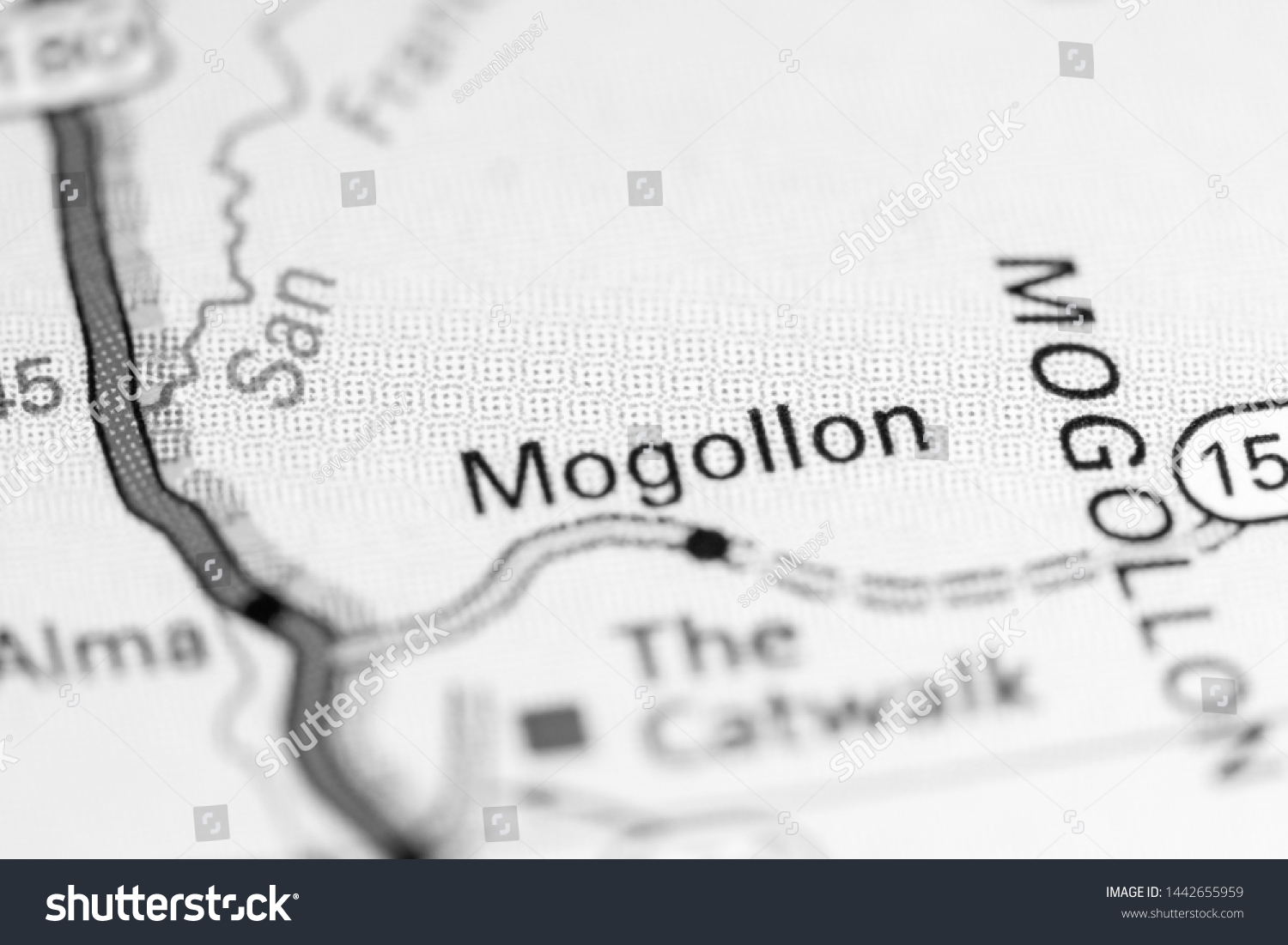 Mogollon New Mexico Map Mogollon New Mexico Usa On Map Stock Photo 1442655959 | Shutterstock