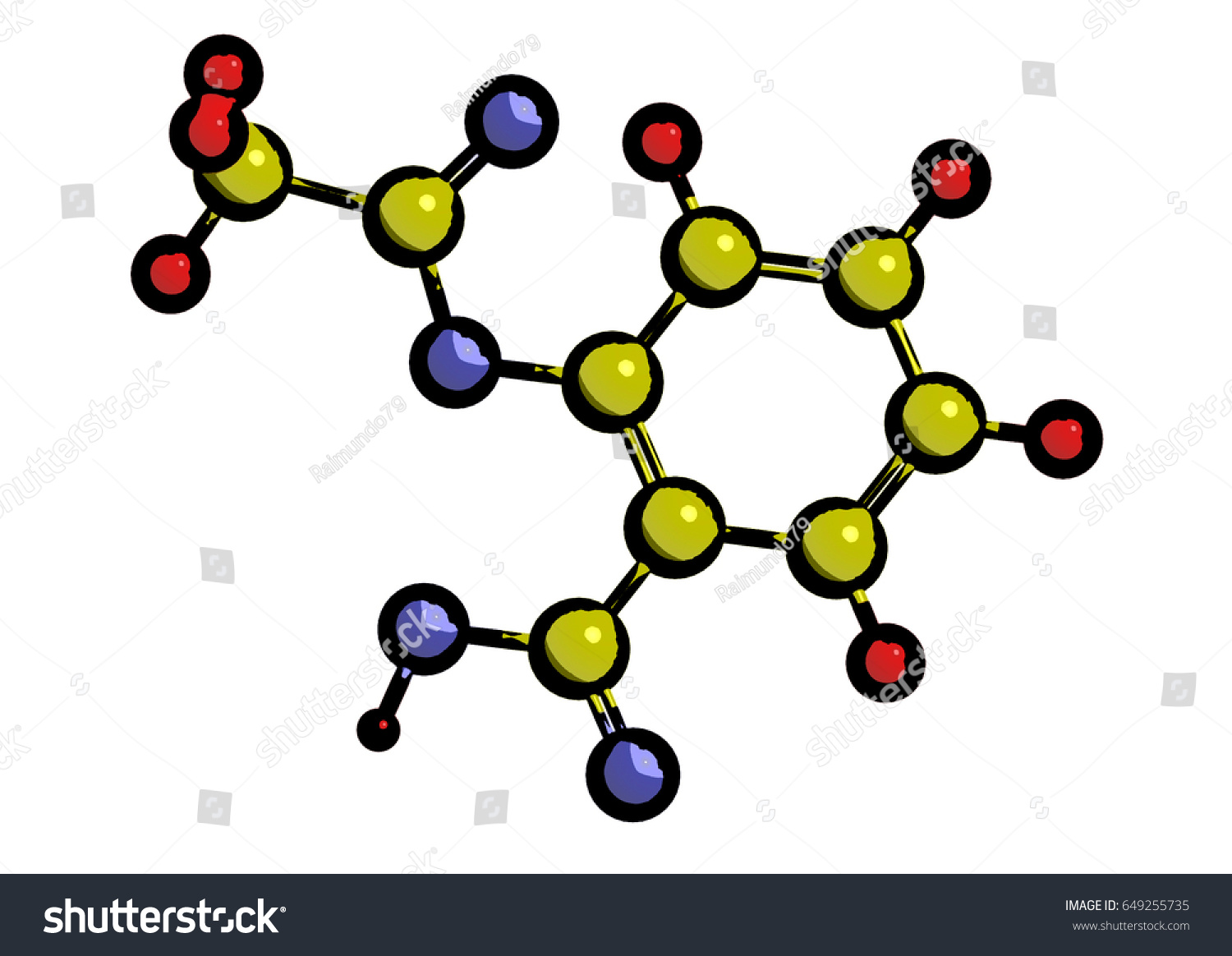 Molecular Structure Acetylsalicylic Acid Aspirin Medication Stock Illustration