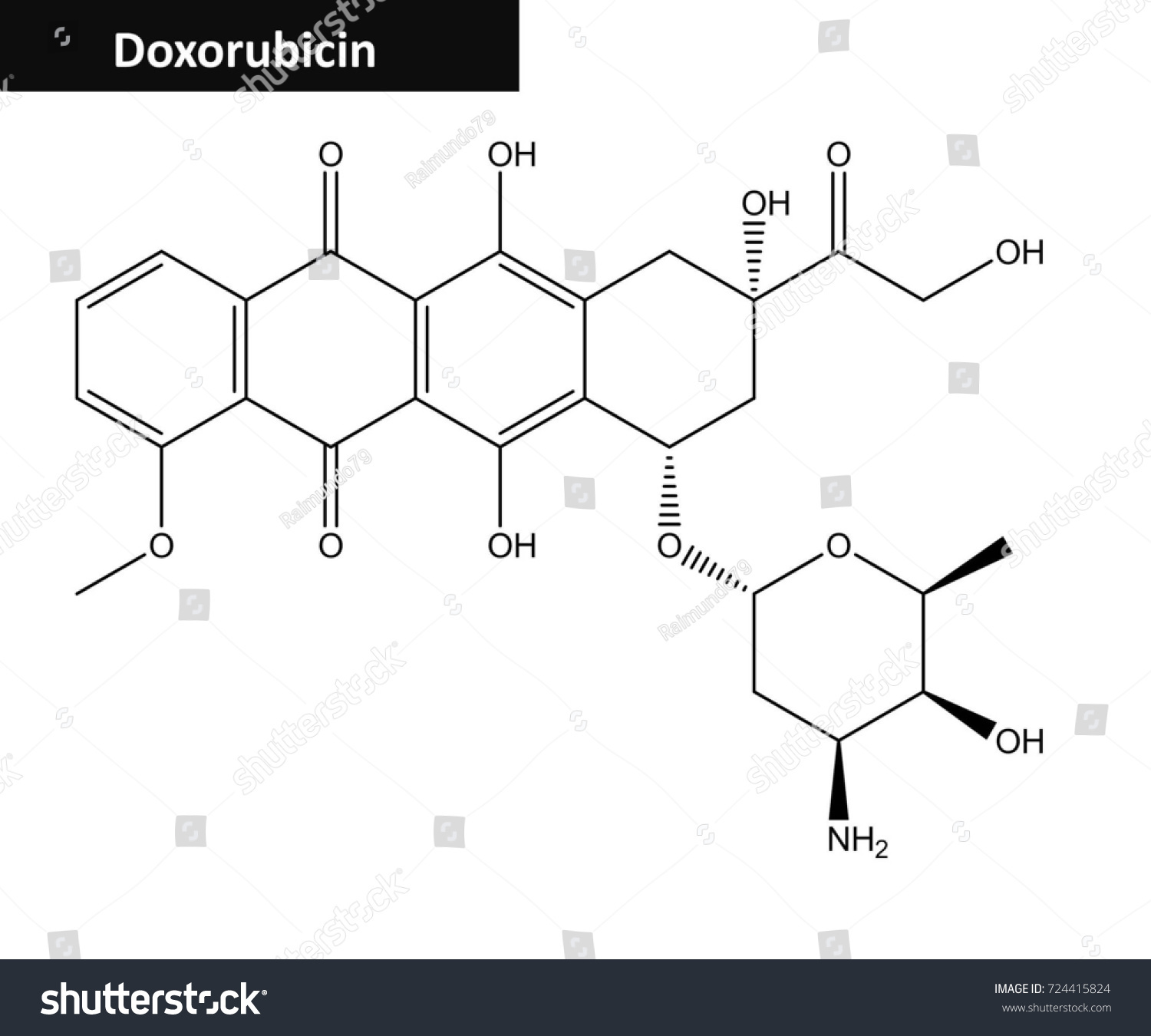 Molecular Structure Doxorubicin Called Adriamycin Chemotherapy Stock ...