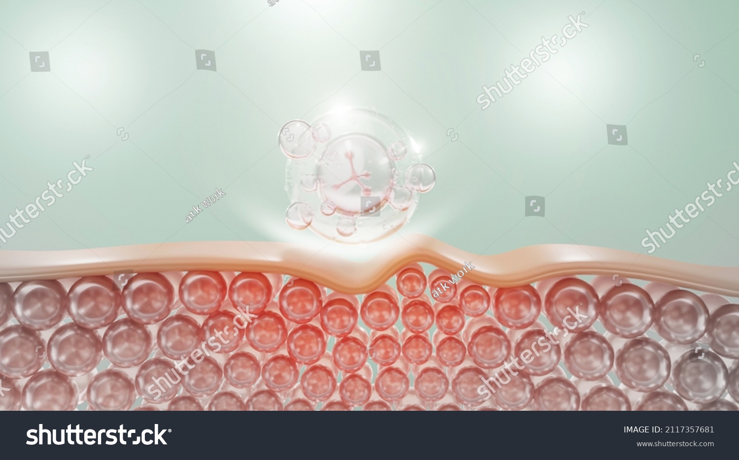 Molecule Inside Bubble Background Concept Cosmetics Stock Illustration ...