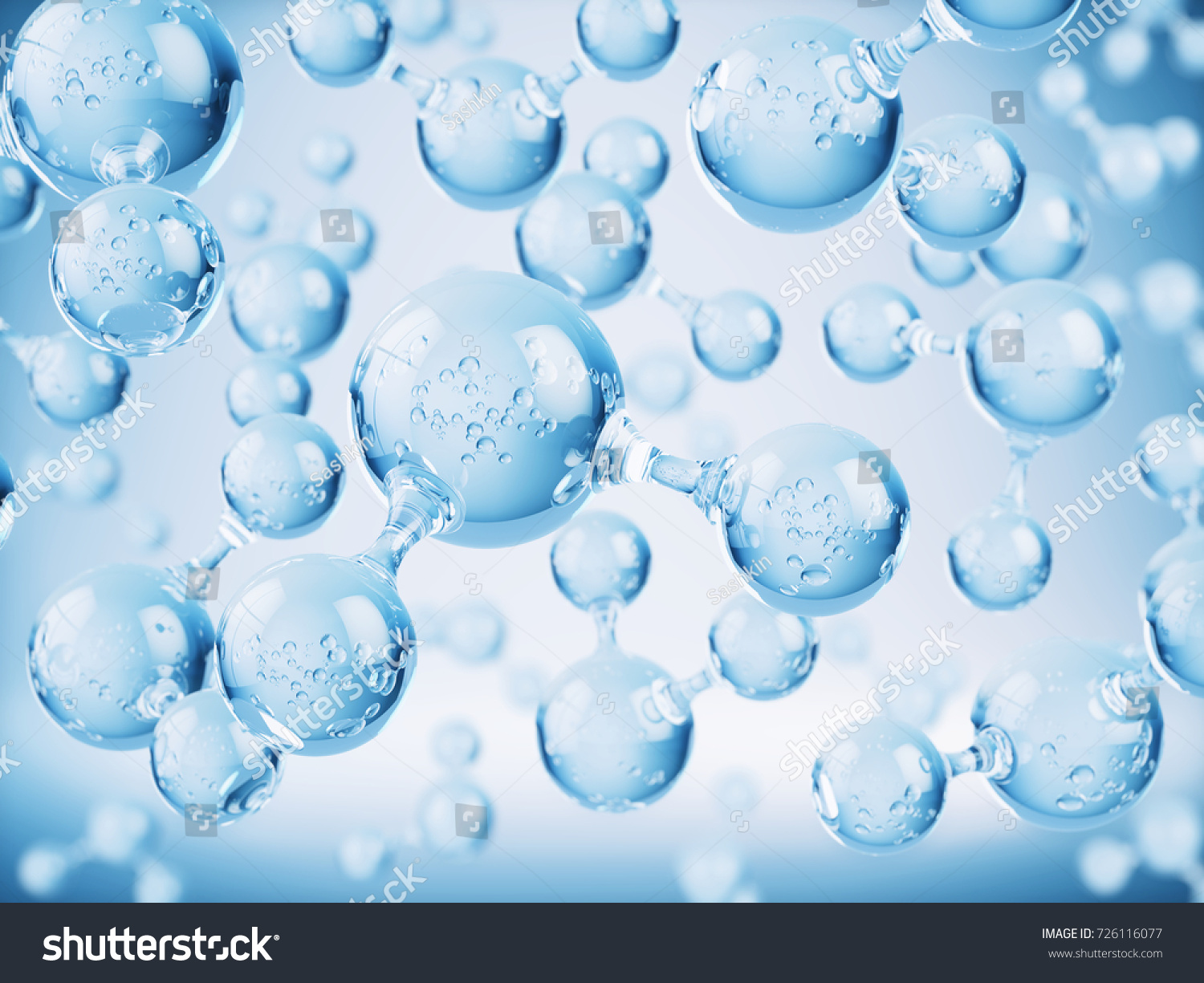 Molecules Water 3 D Illustration Stock Illustration 726116077 ...