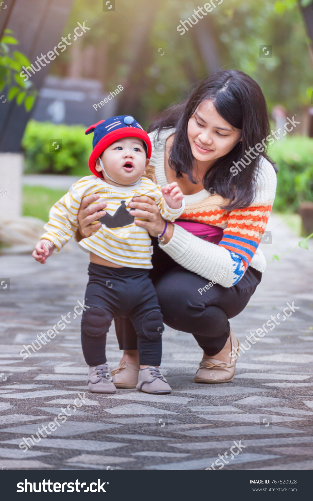 Mom Teaching Her Son First Baby Stock Photo Edit Now