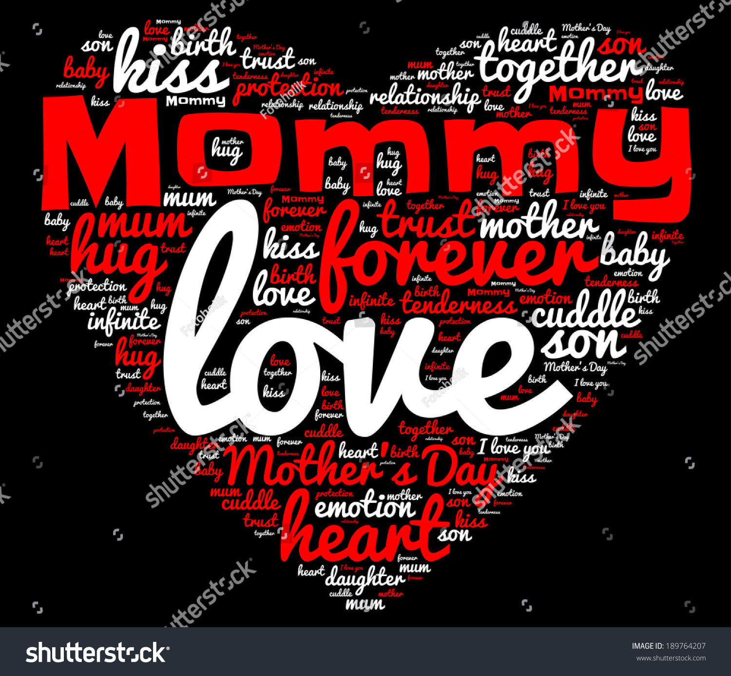 Mommy Word Cloud Concept Isolated Stock Illustration 189764207 ...