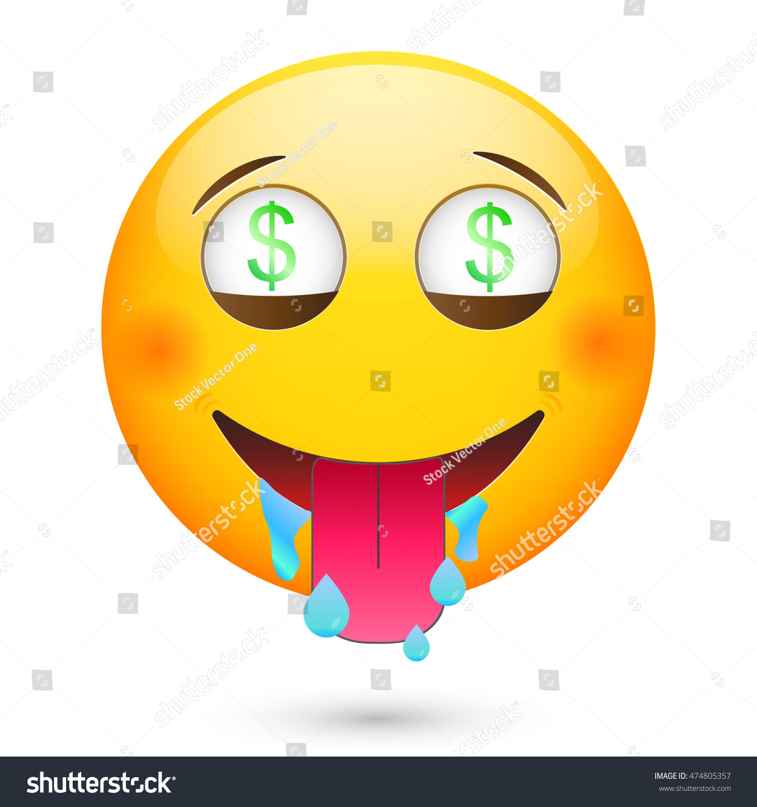 Money Fever Emoji Emoticon Money Eyes Stock Illustration 474805357 ...