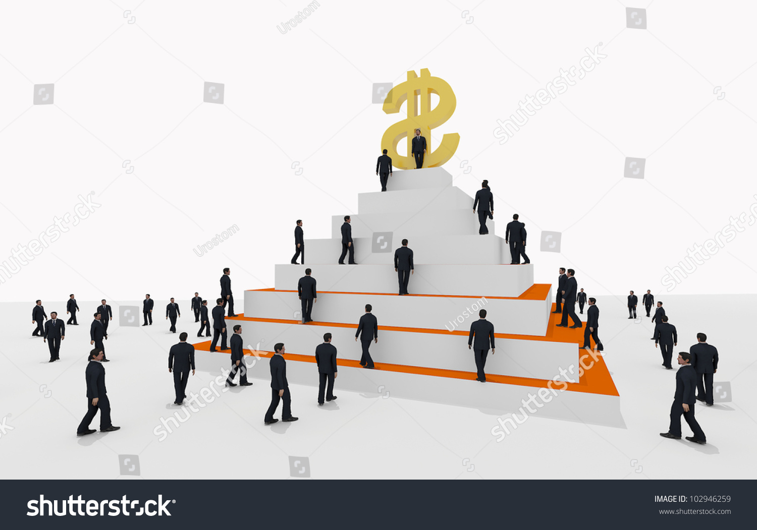 Money Pyramid With Business People Stock Photo 102946259 : Shutterstock